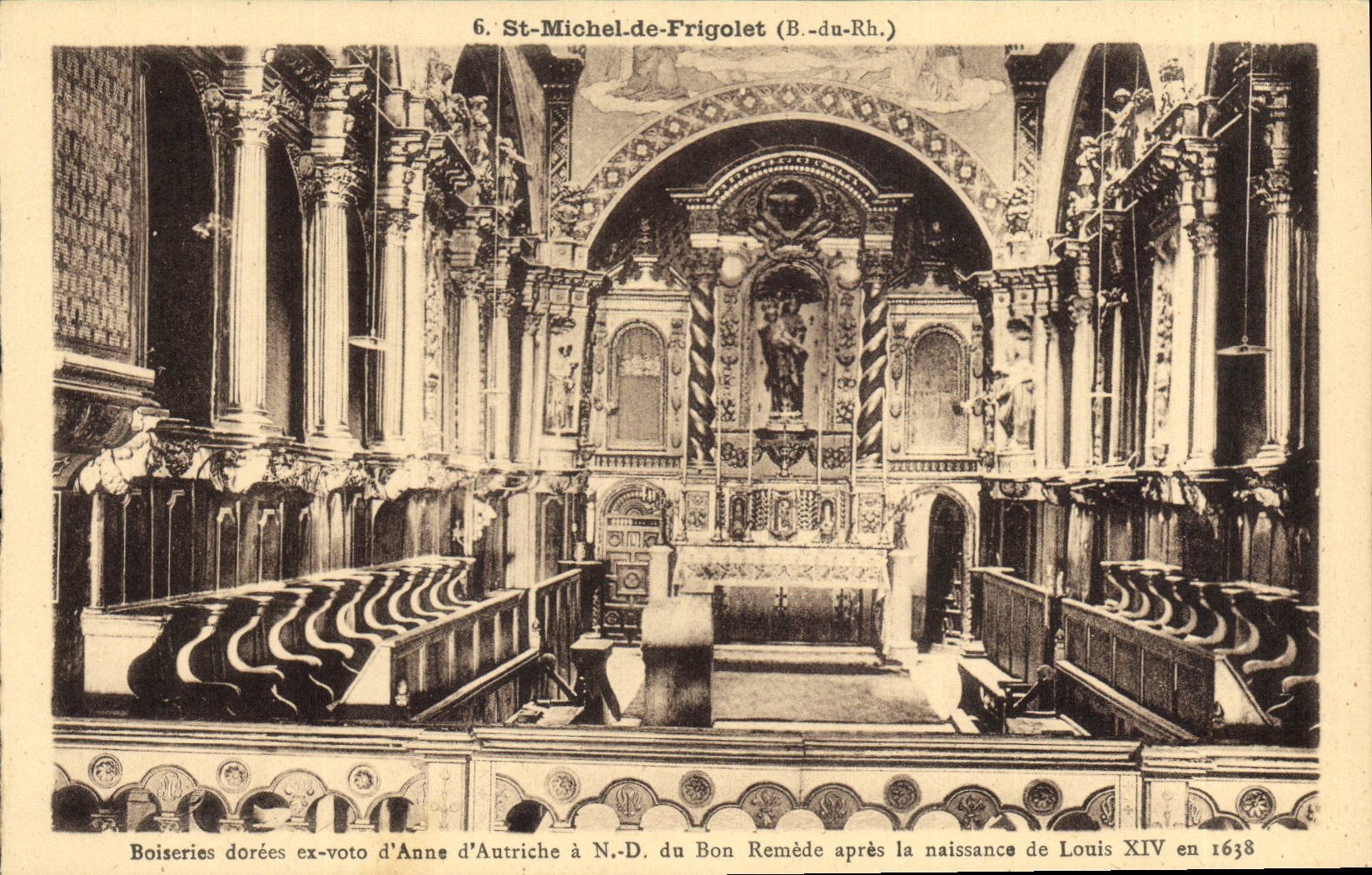 CPA St Michel de Frigolet Boiseries dorees ex vote d'Anne d'Autriche a ND du Bon Remede