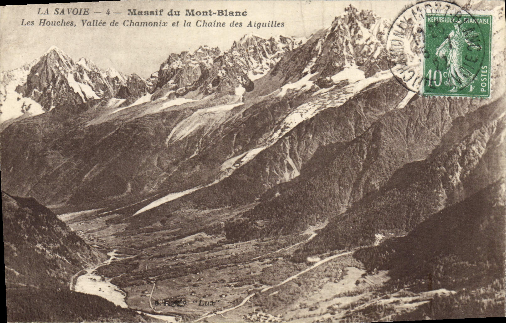 CPA La Savoie Massif du Mont Blanc Les Houches Vallee de Chamonix et la chaine des Aiguilles