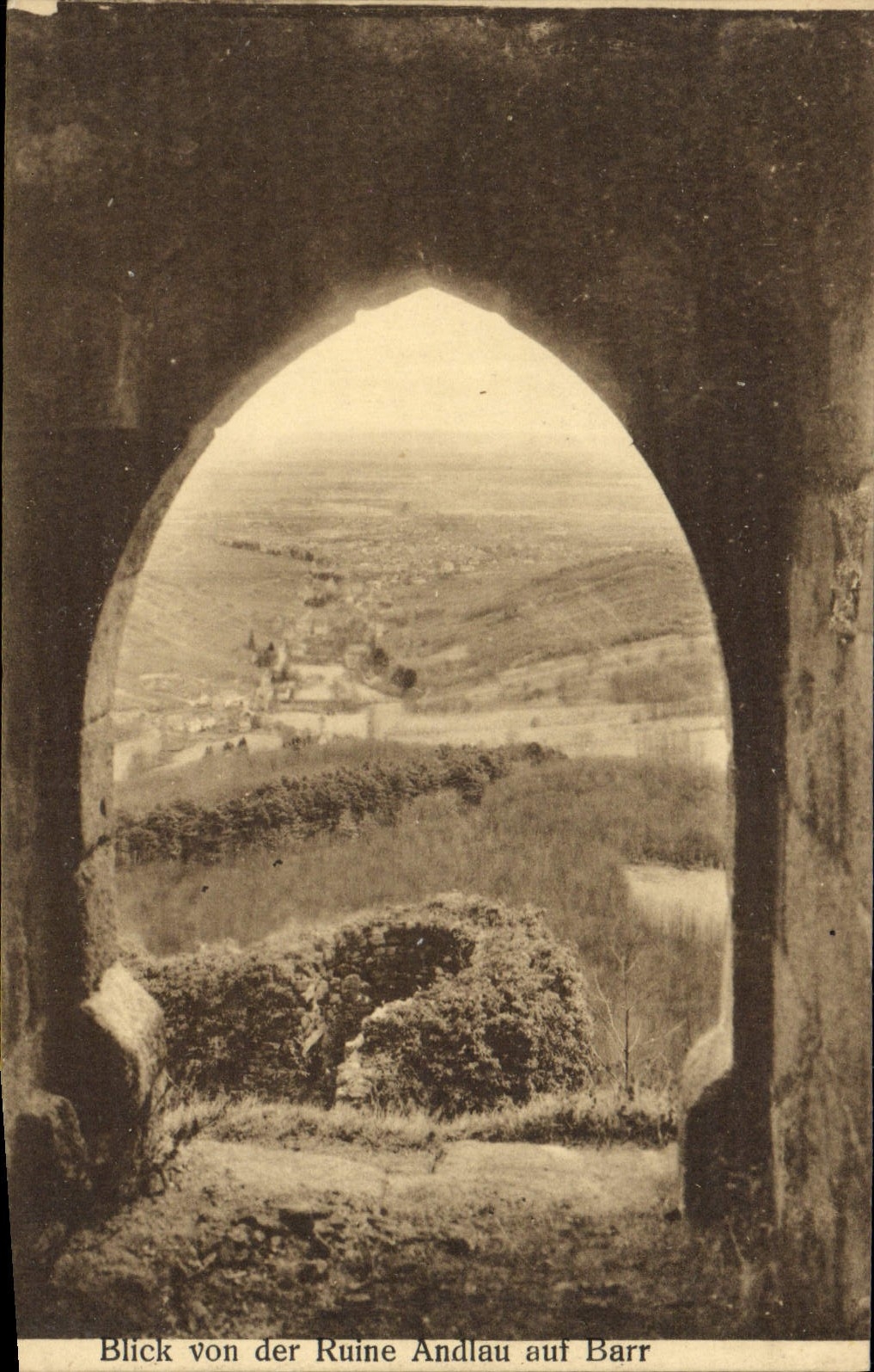VINTAGE POSTCARD Blick Von DER Ruins Andlau aut Barr