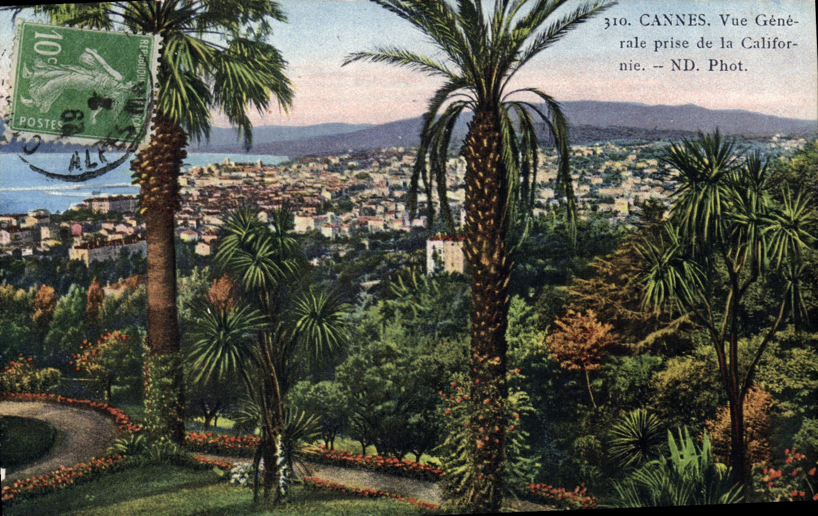 VINTAGE POSTCARD Cannes View Taken of California