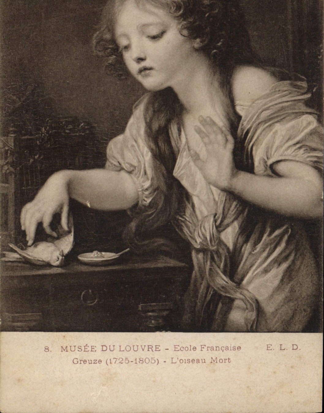 CPA Musee Du Louvre Paris Greuze L'oiseau mort 