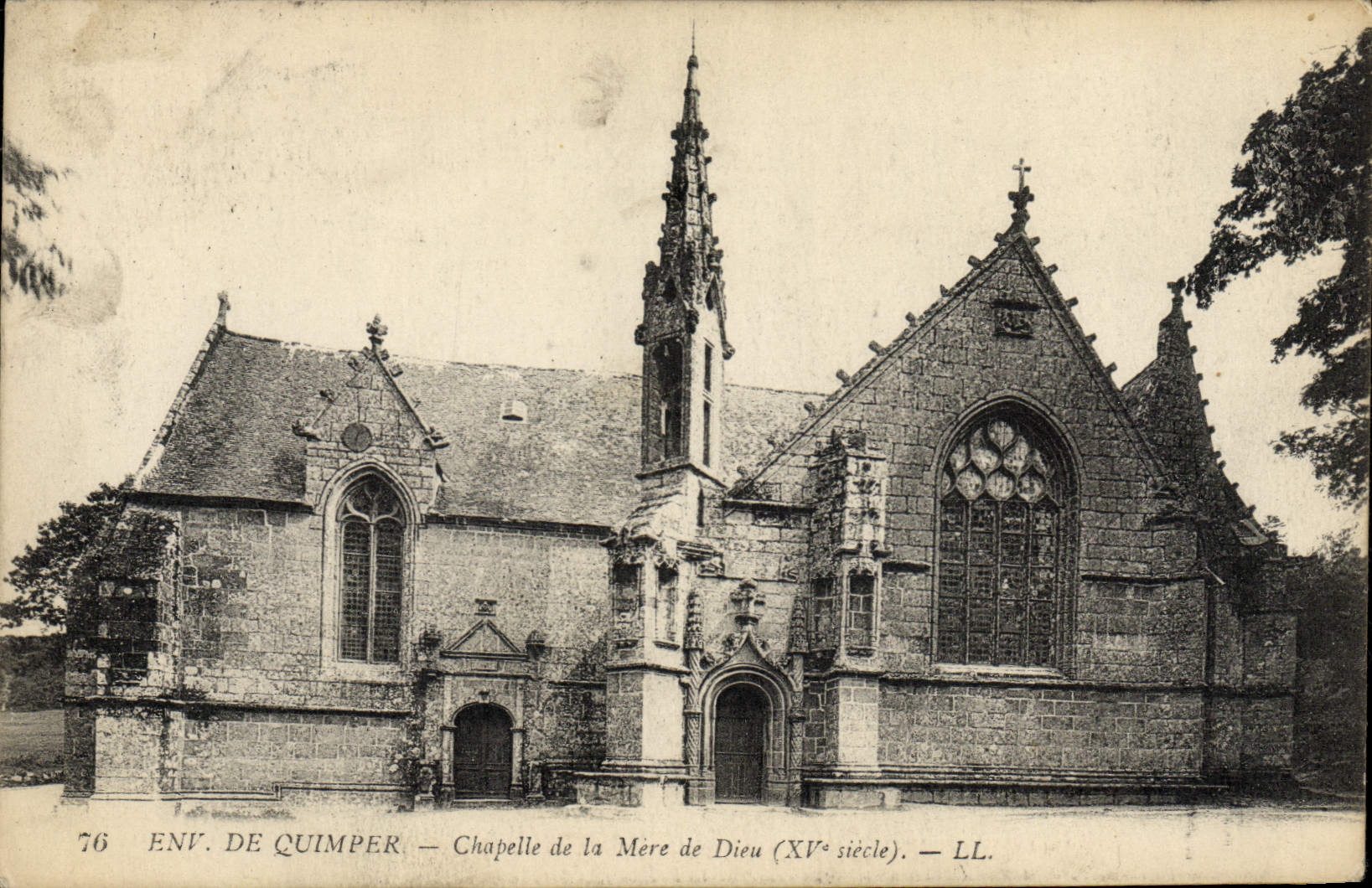 POSTAL ENV de la VENDIMIA de la cámara acorazada de Quimper de la madre de dios