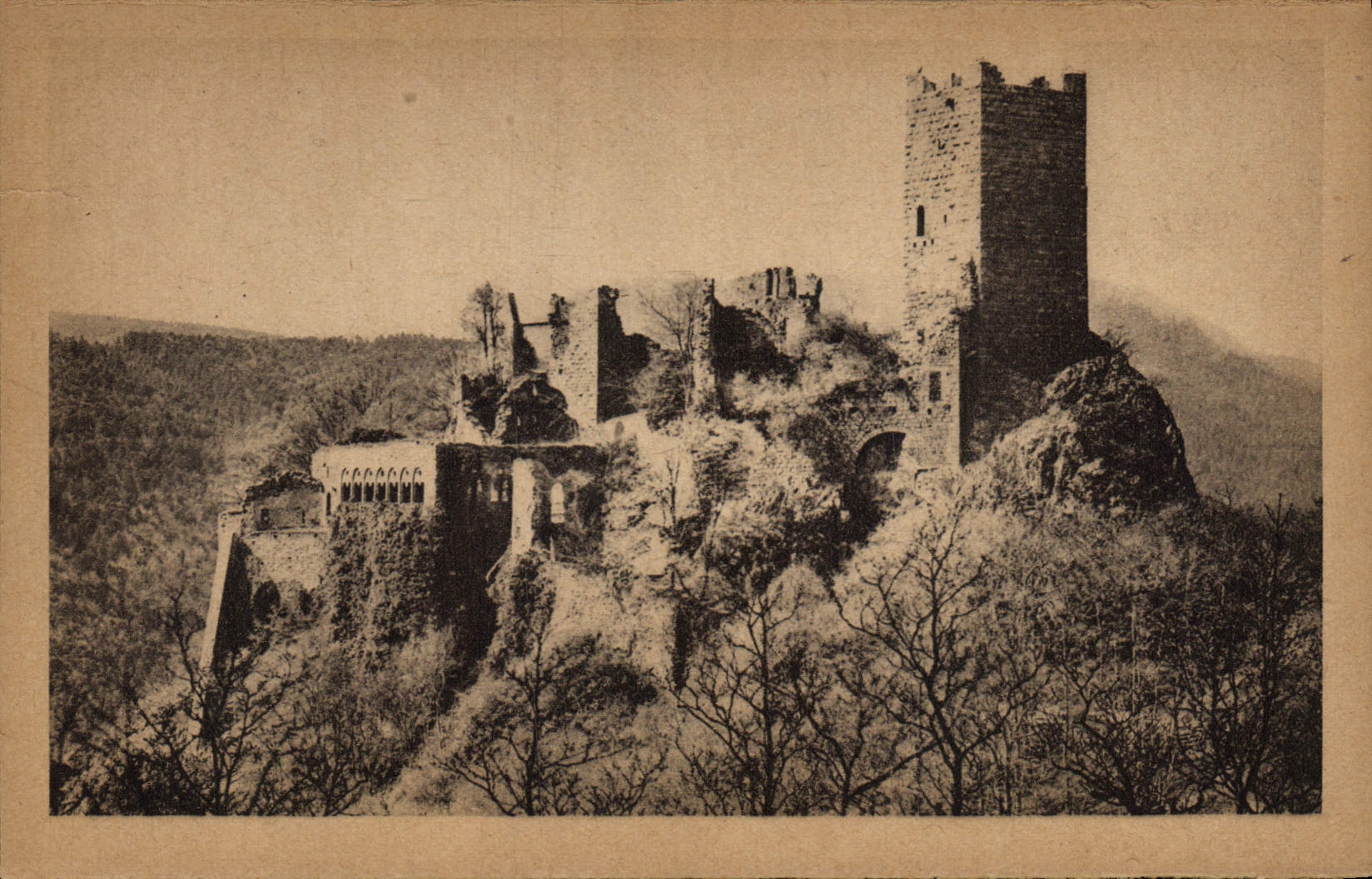 VINTAGE POSTCARD Ribeauville the castle St Ulrich