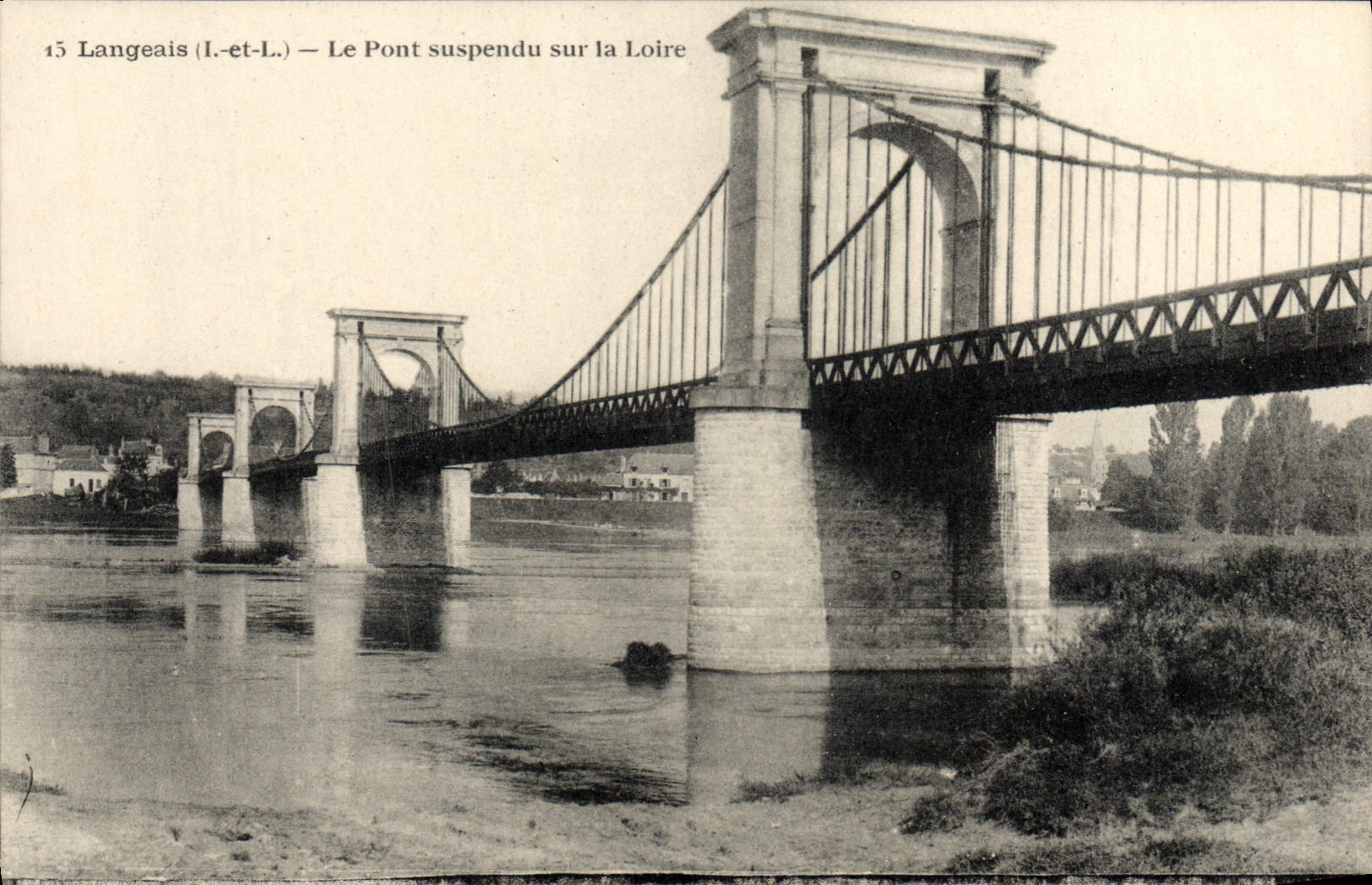 VINTAGE POSTCARD Langeais the Suspended bridge On the Loire