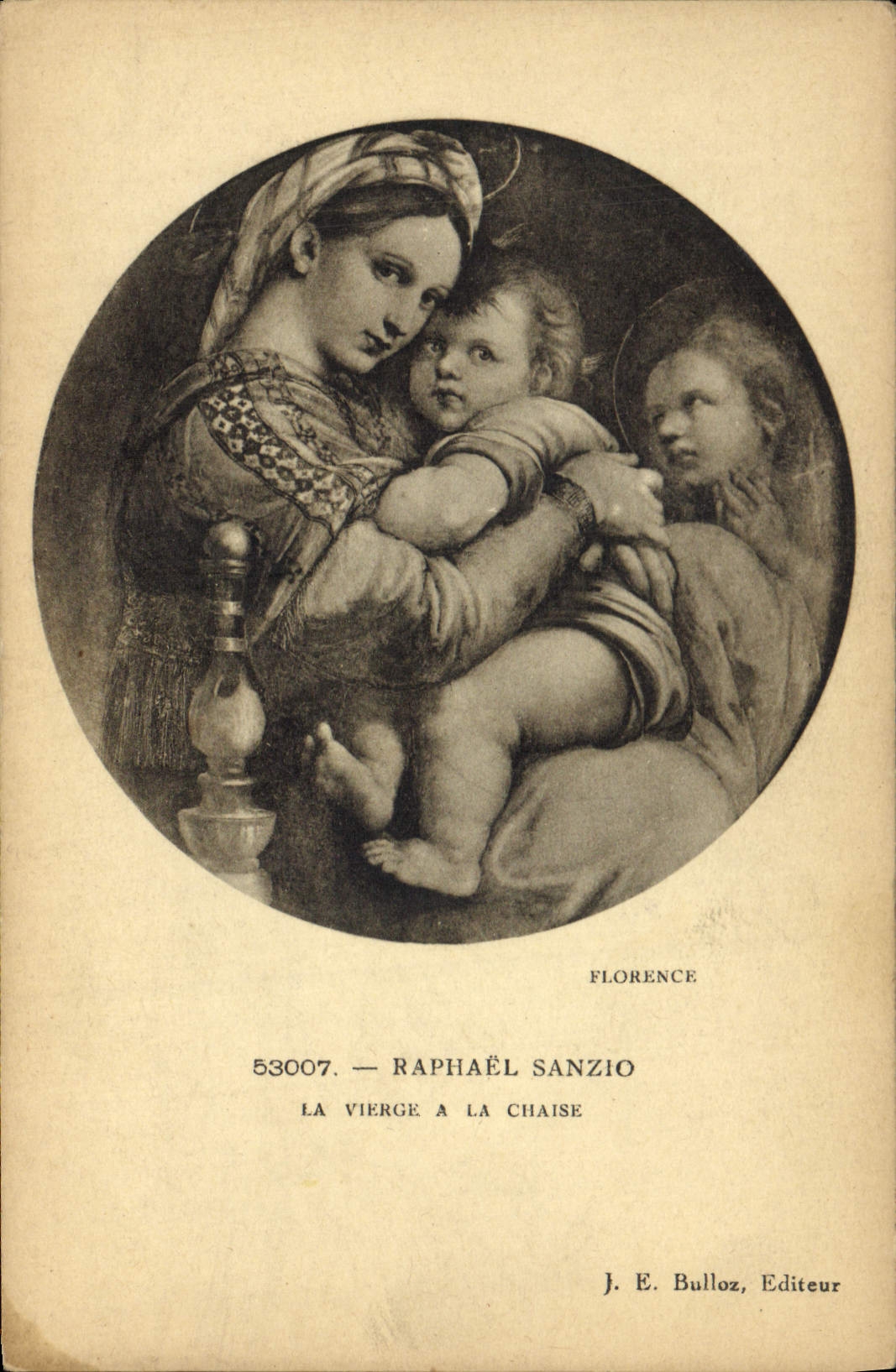 VINTAGE POSTCARD Raphael Sanzio the Virgin with the Florence Chair