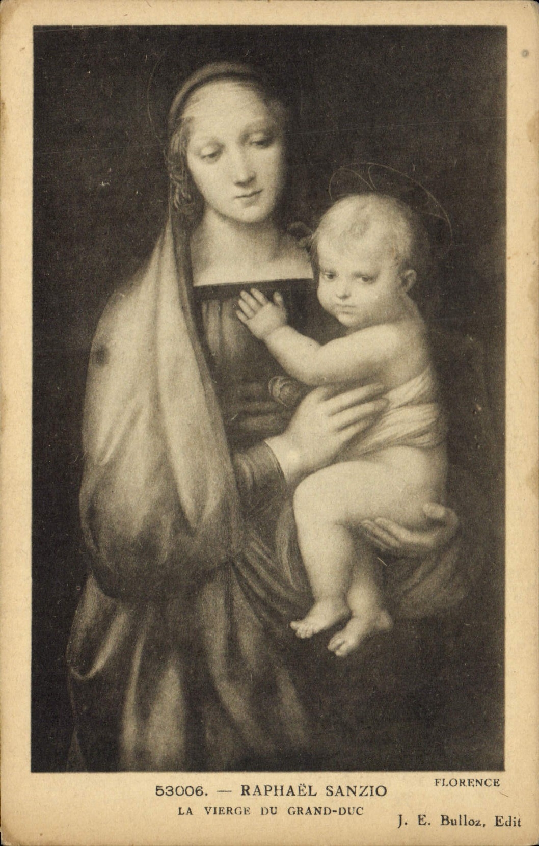 VINTAGE POSTCARD Raphael Sanzio the Virgin of the Large Duke Florence