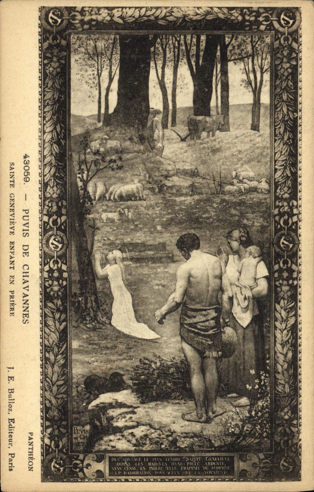 CPA Puvis de Chavannes Sainte Genevieve enfant en priere Paris Pantheon