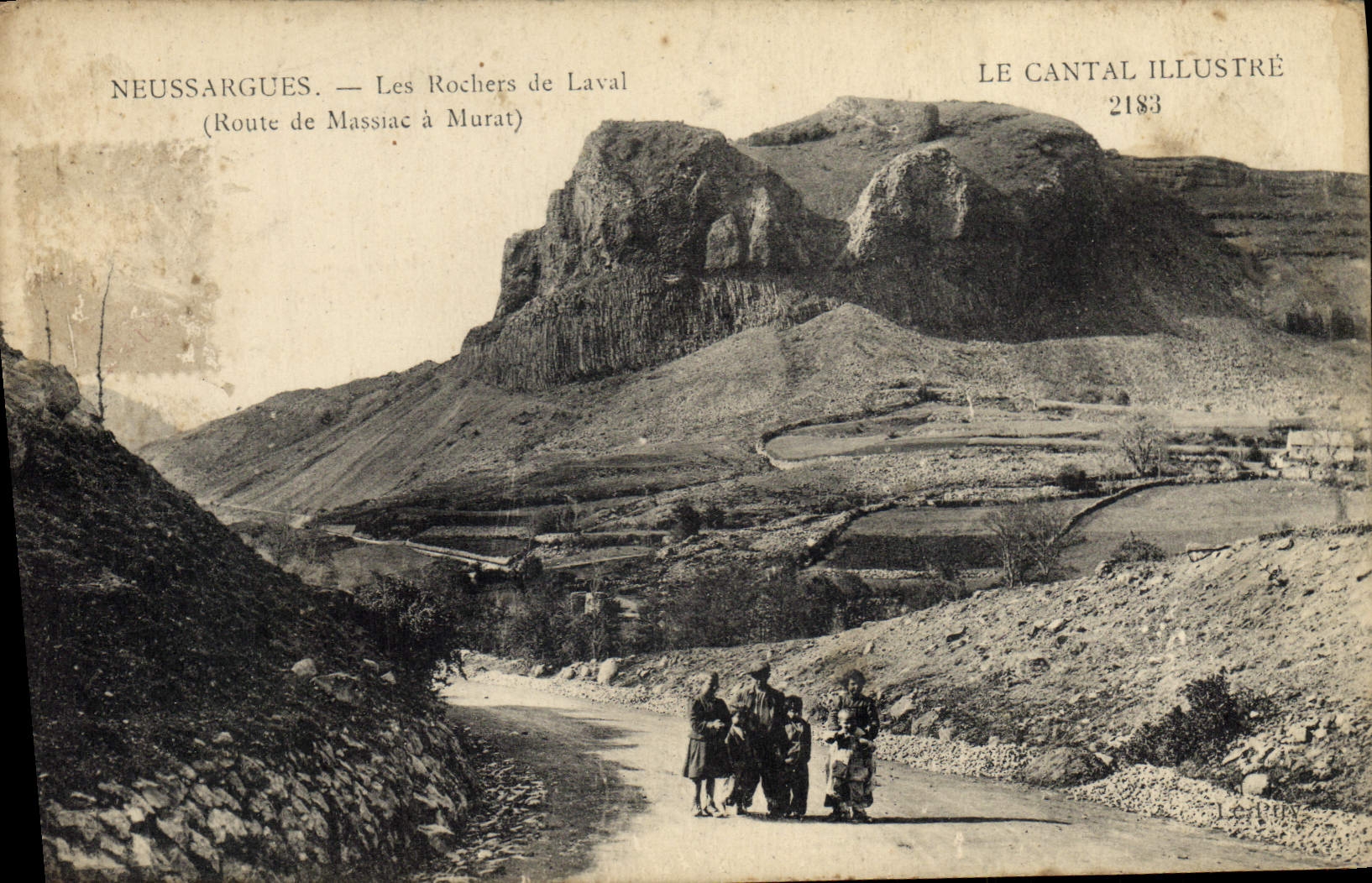 VINTAGE POSTCARD Neussargues the Rocks of Laval Route of Massiac has Murat