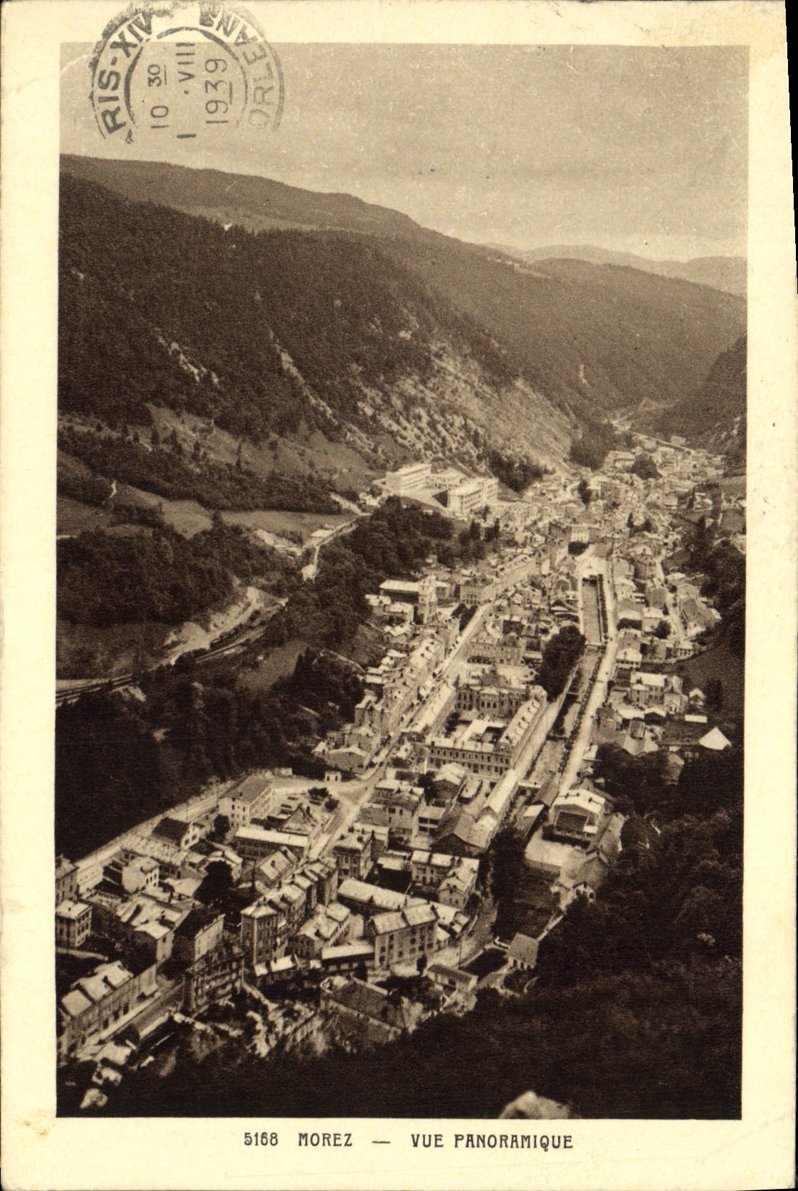 Opinión panorámica de Morez de la POSTAL de la VENDIMIA