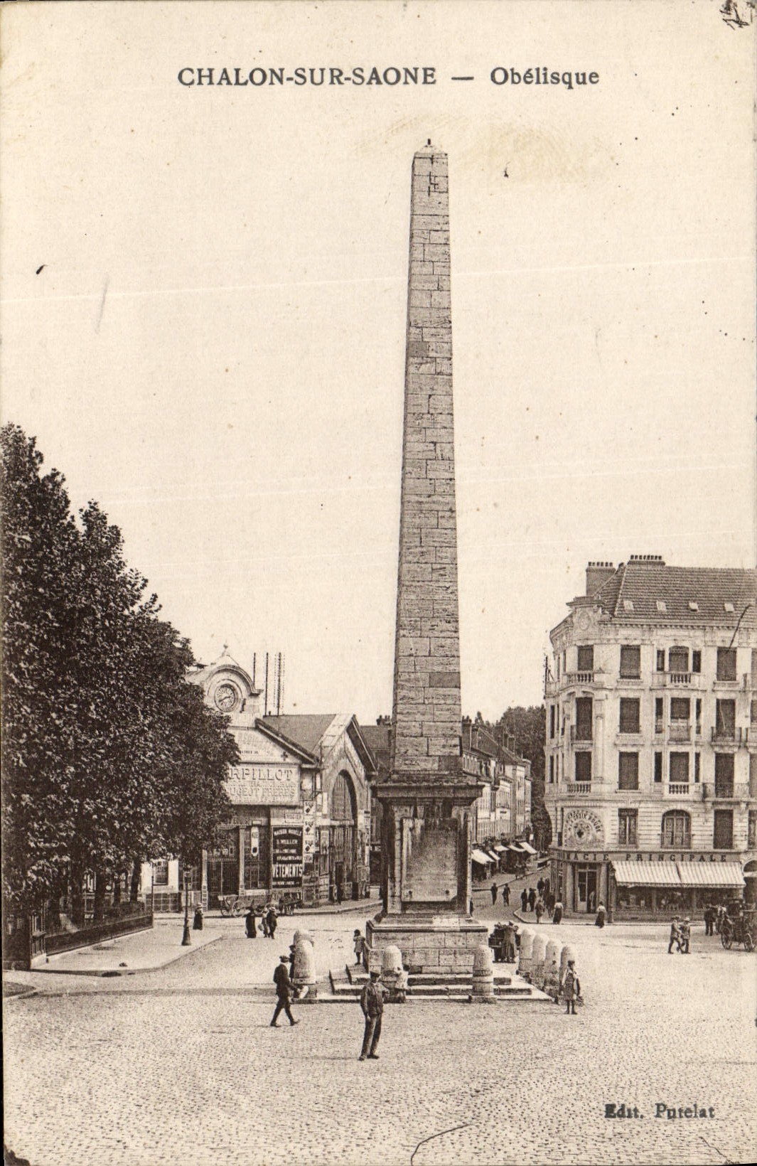 VINTAGE POSTCARD Trawl-net On the Saone Obelisk
