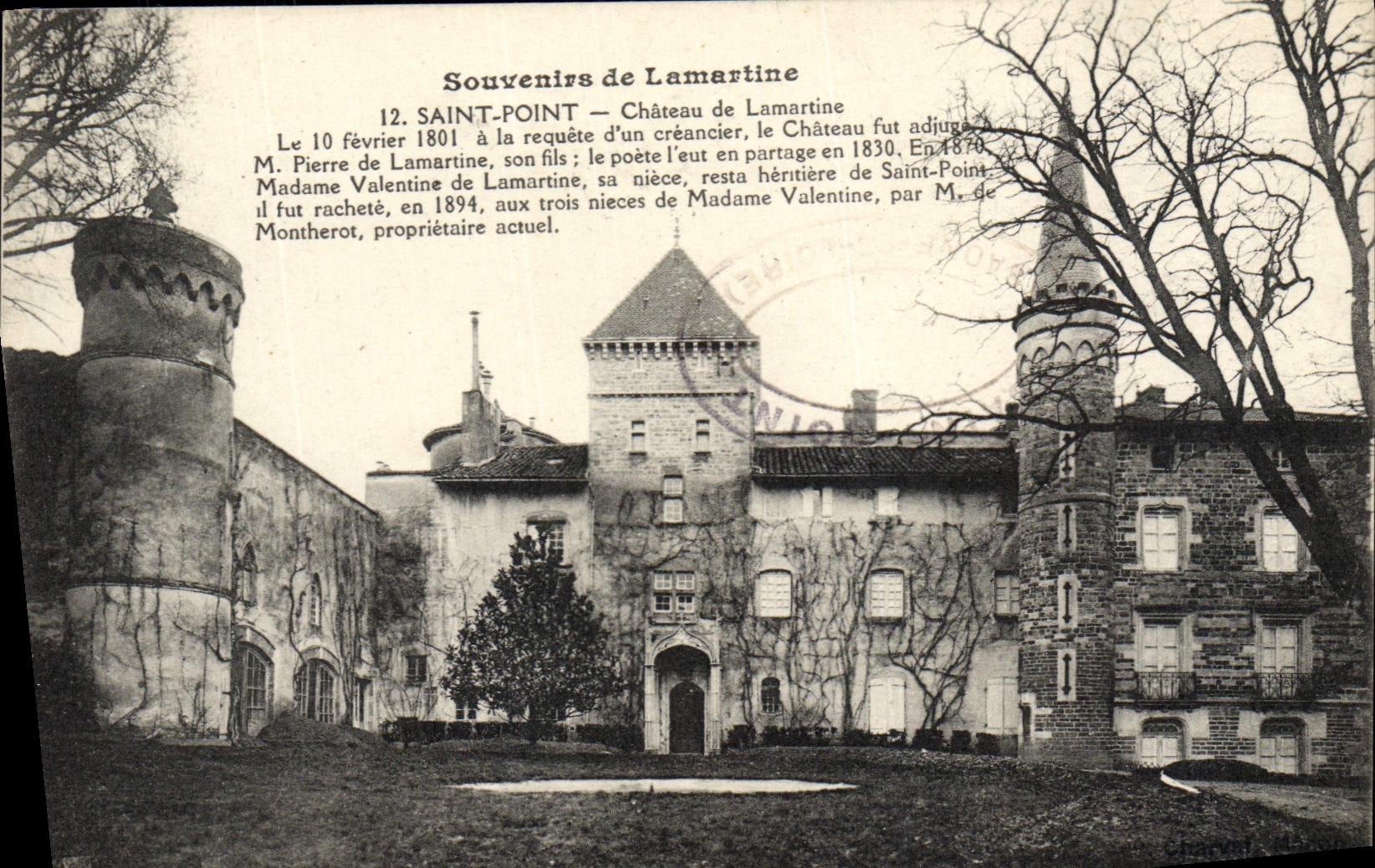 VINTAGE POSTCARD Holy Point Castle of Lamartine