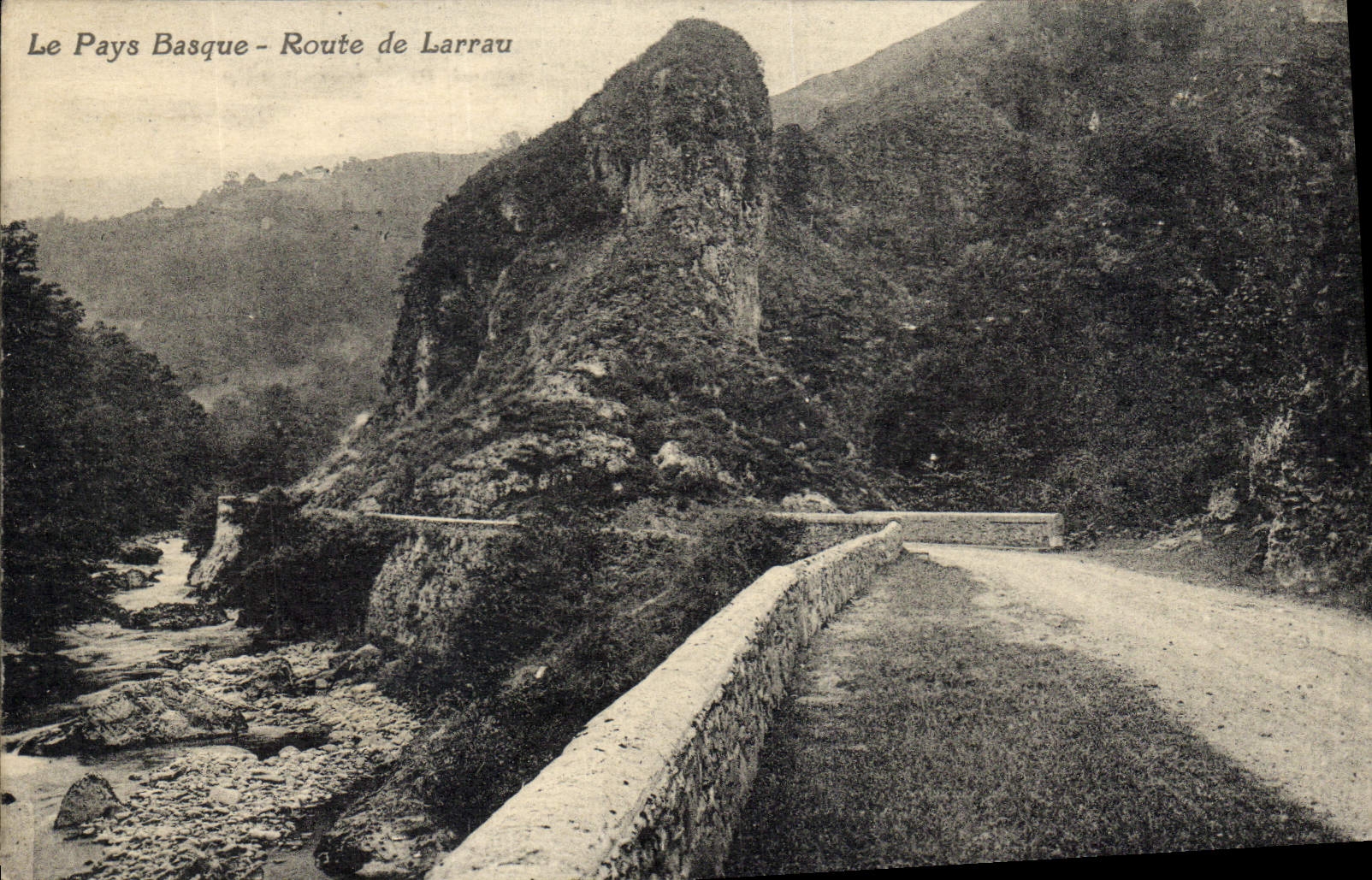 VINTAGE POSTCARD Basque Country Road of Larrau