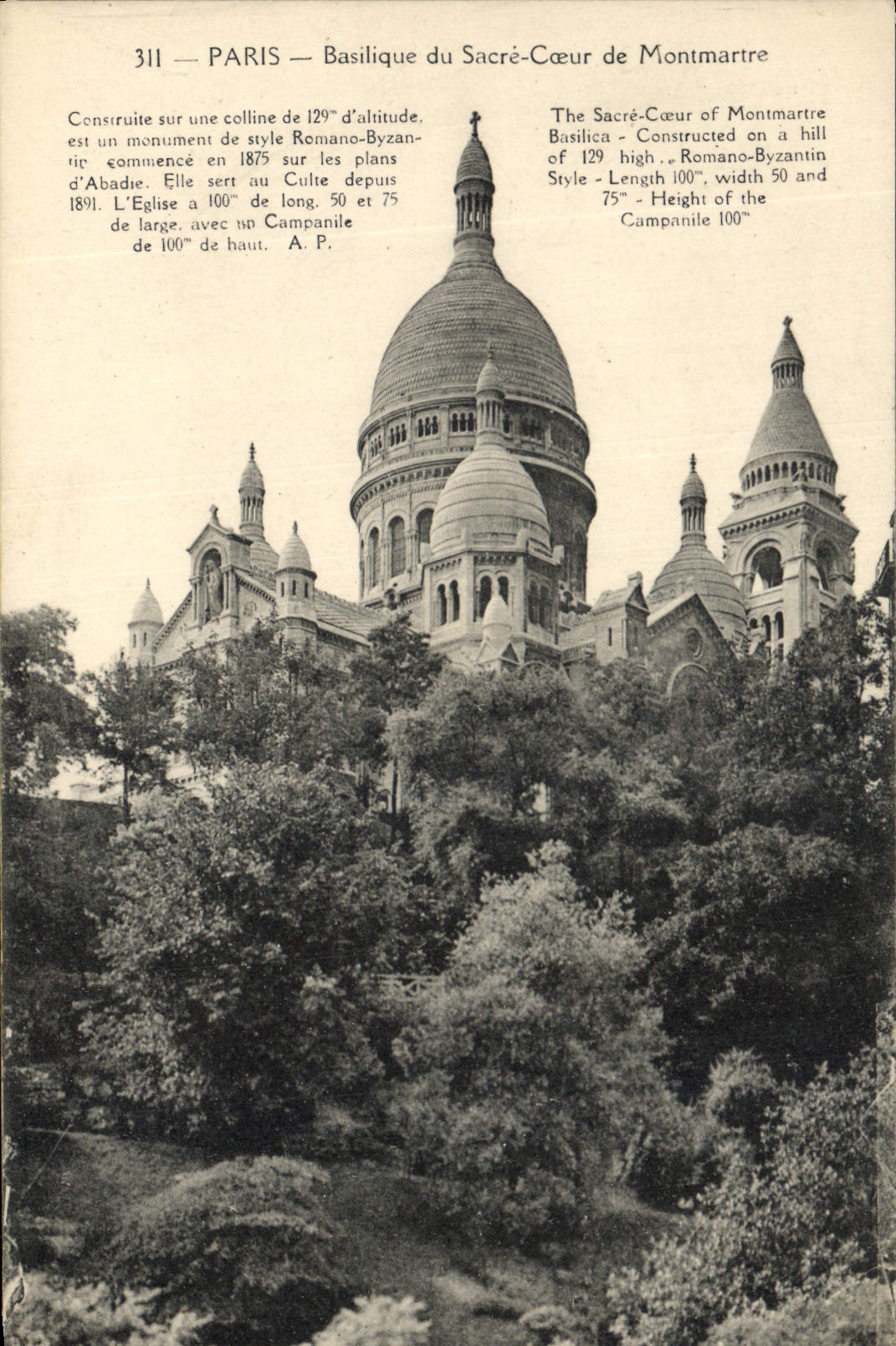 CPA Paris Basilique du sacre Coeur de Montmartre