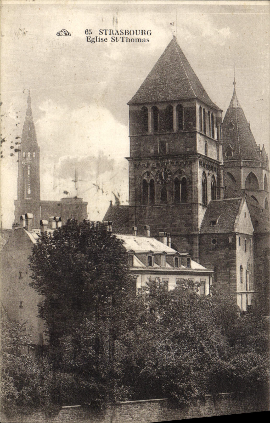 VINTAGE POSTCARD Strasbourg Church St Thomas