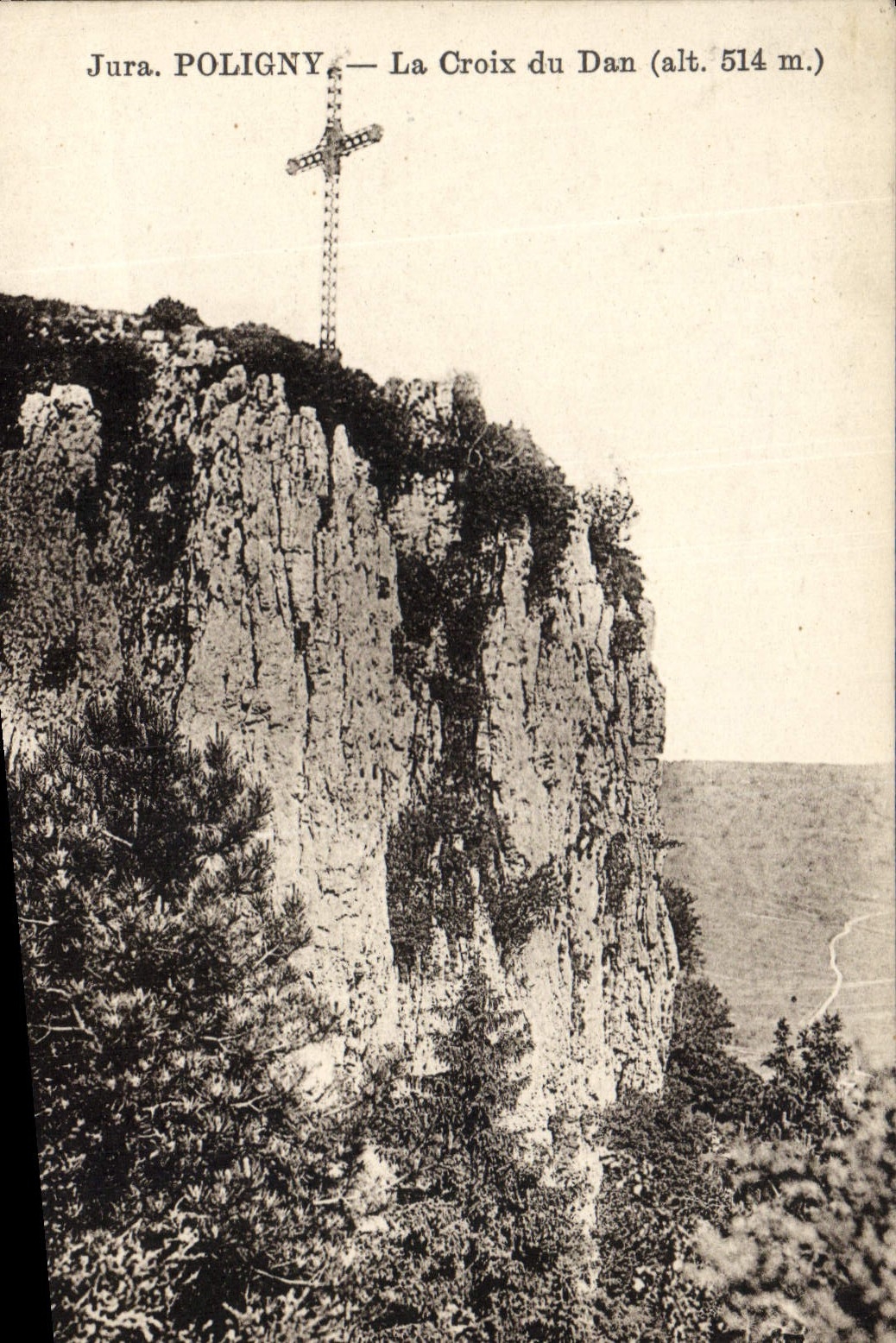 VINTAGE POSTCARD Poligny the Cross of the daN