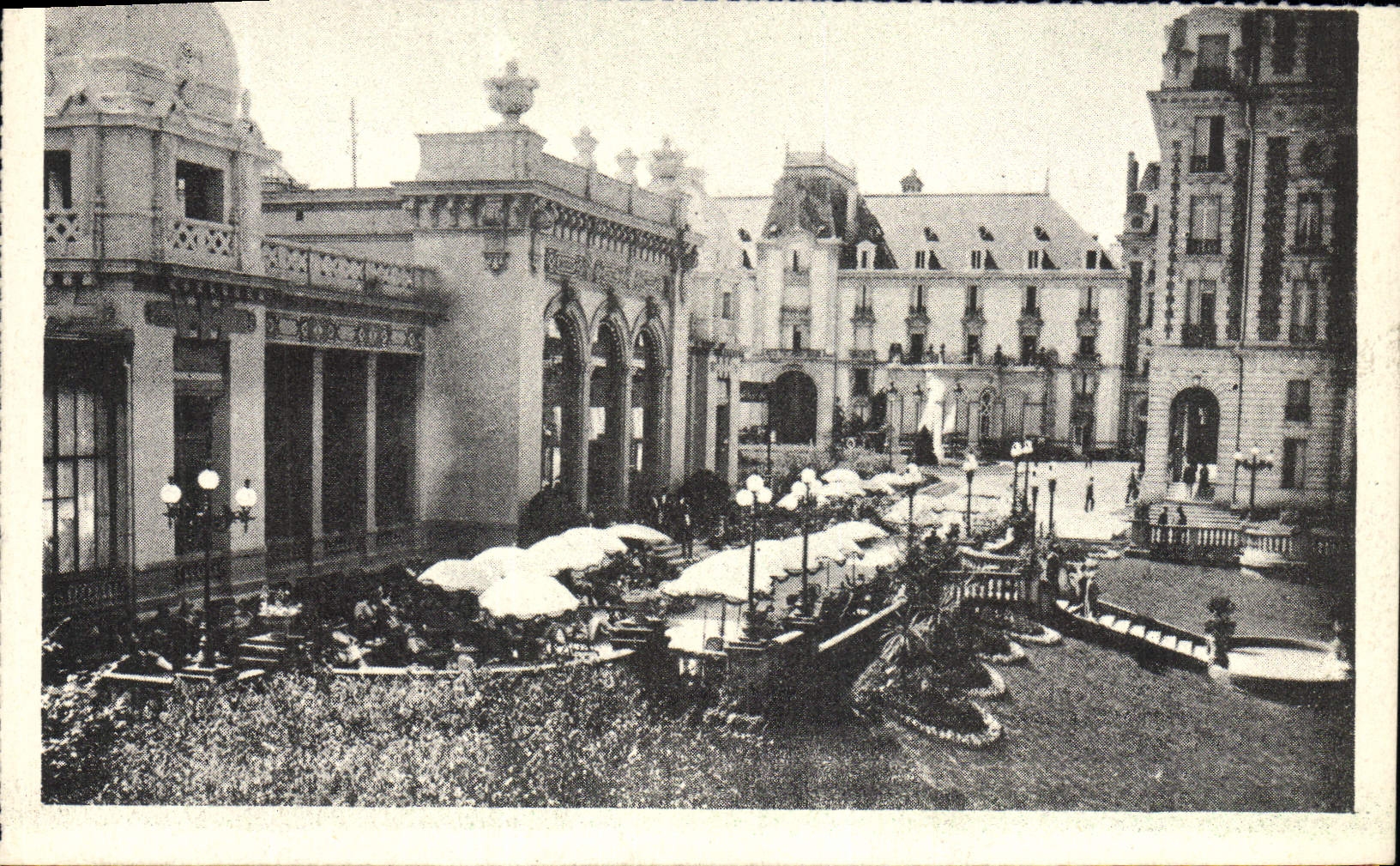 VINTAGE POSTCARD Vittel the terrace of the casino and Large Hotels