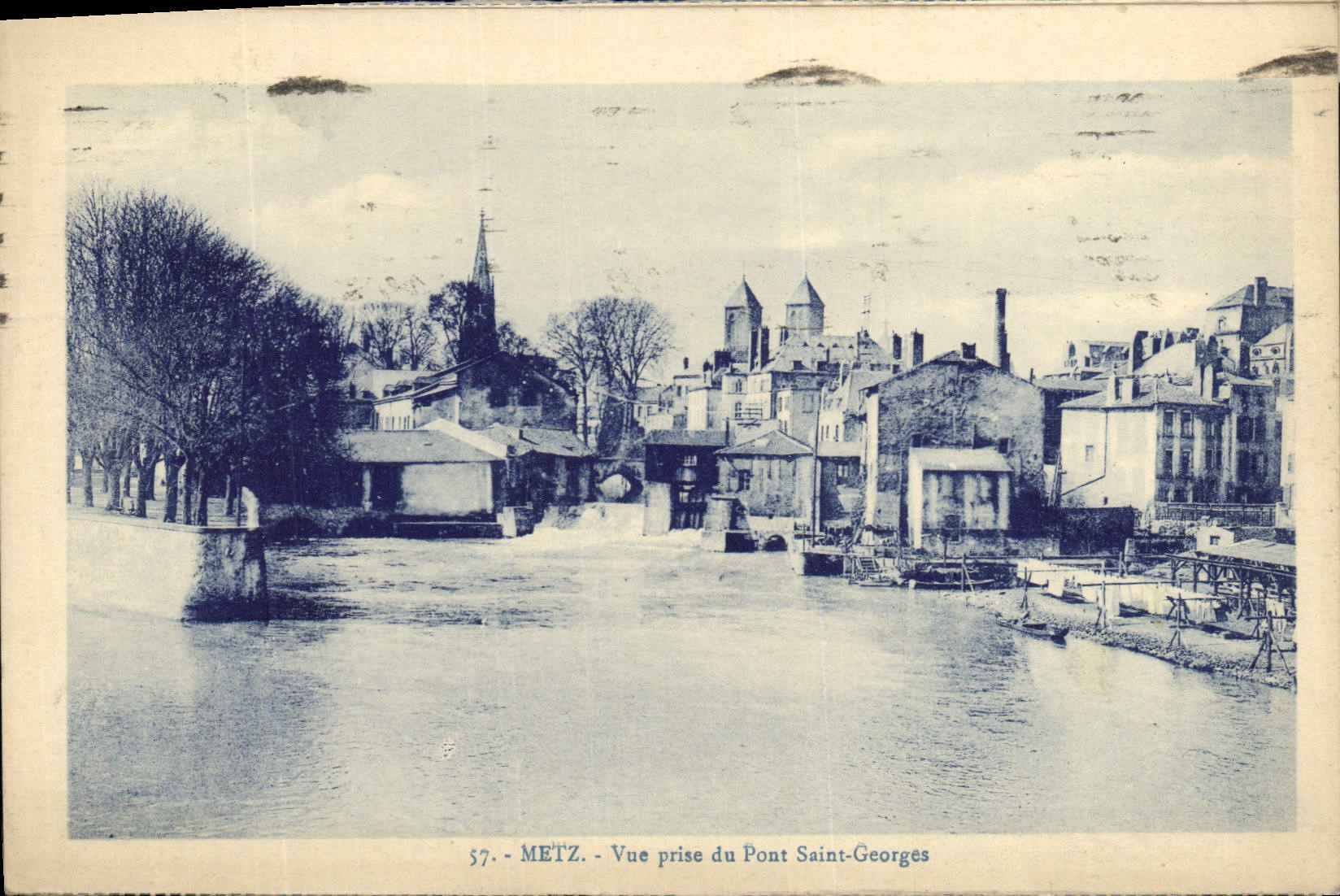 VINTAGE POSTCARD Metz Seen from of the Holy Bridge Georges