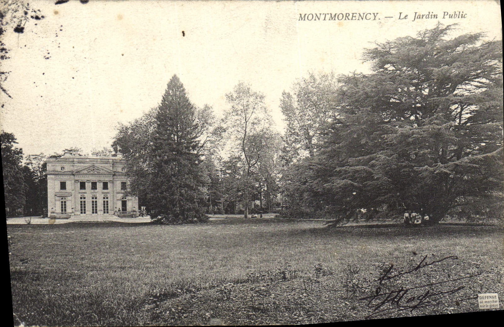 VINTAGE POSTCARD Montmorency the Public garden