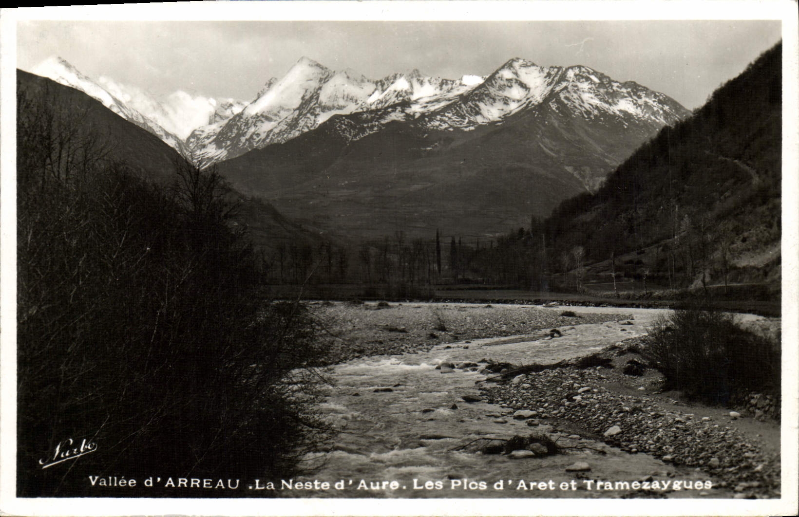 MODERN CARD Valley of Arreau Neste d' Aure Plos d' Aret and Tramezaygues