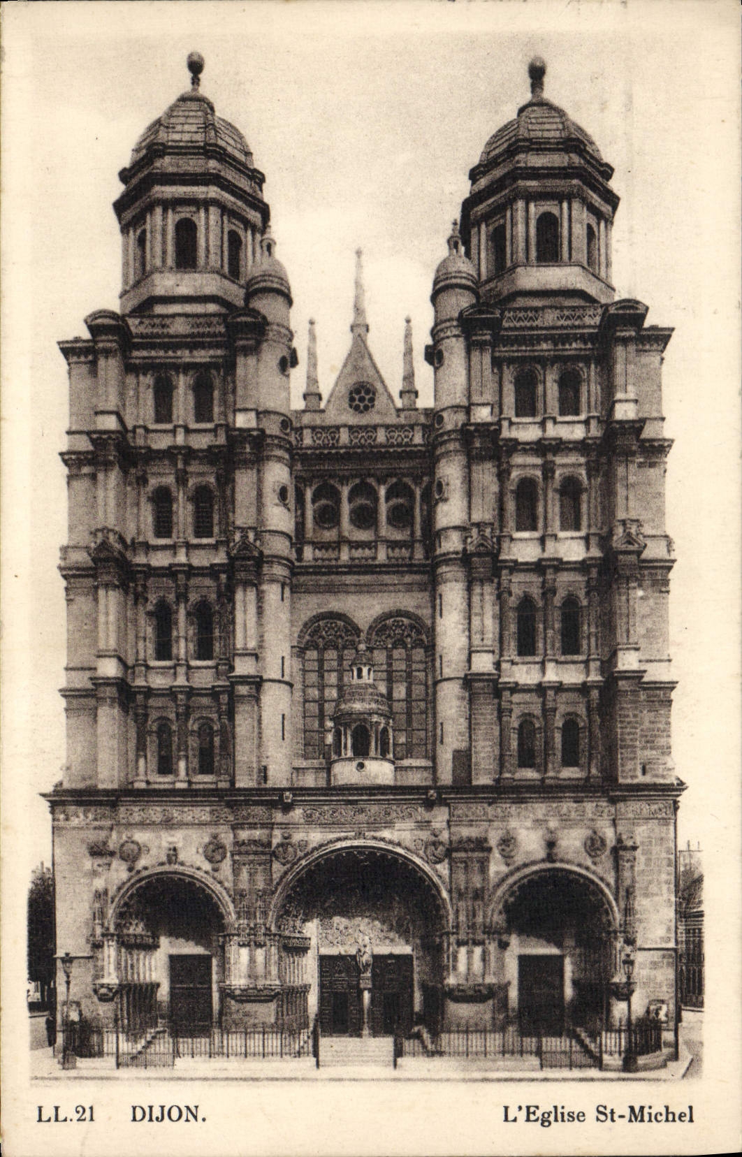 VINTAGE POSTCARD Dijon the Church St Michel