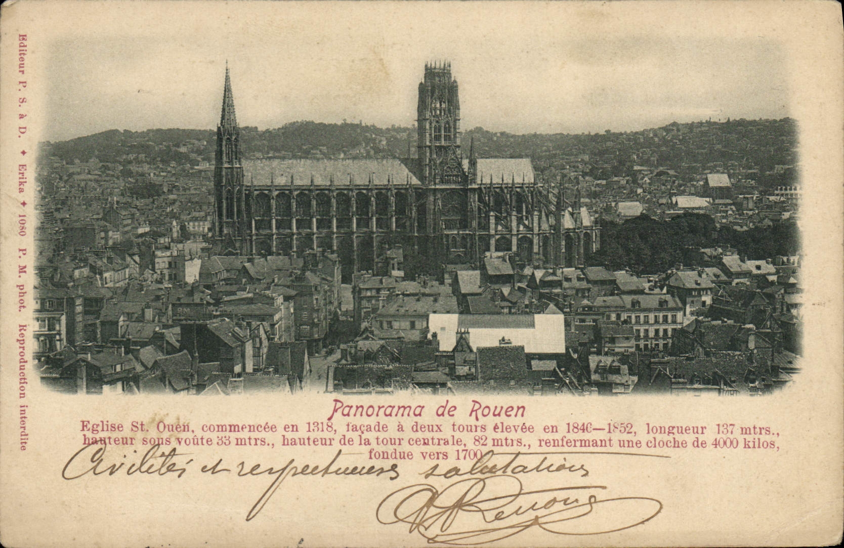 CPA Panorama de Rouen Eglise St Ouen