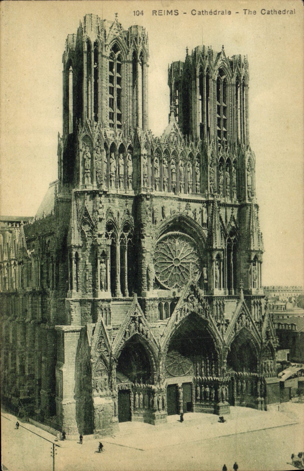 Catedral de Reims de la POSTAL de la VENDIMIA