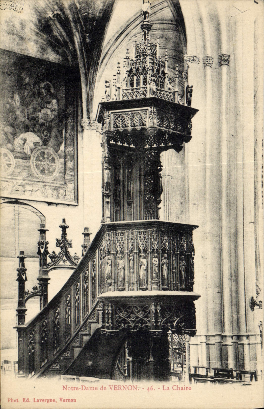 VINTAGE POSTCARD Notre Dame Of Vernon the Pulpit