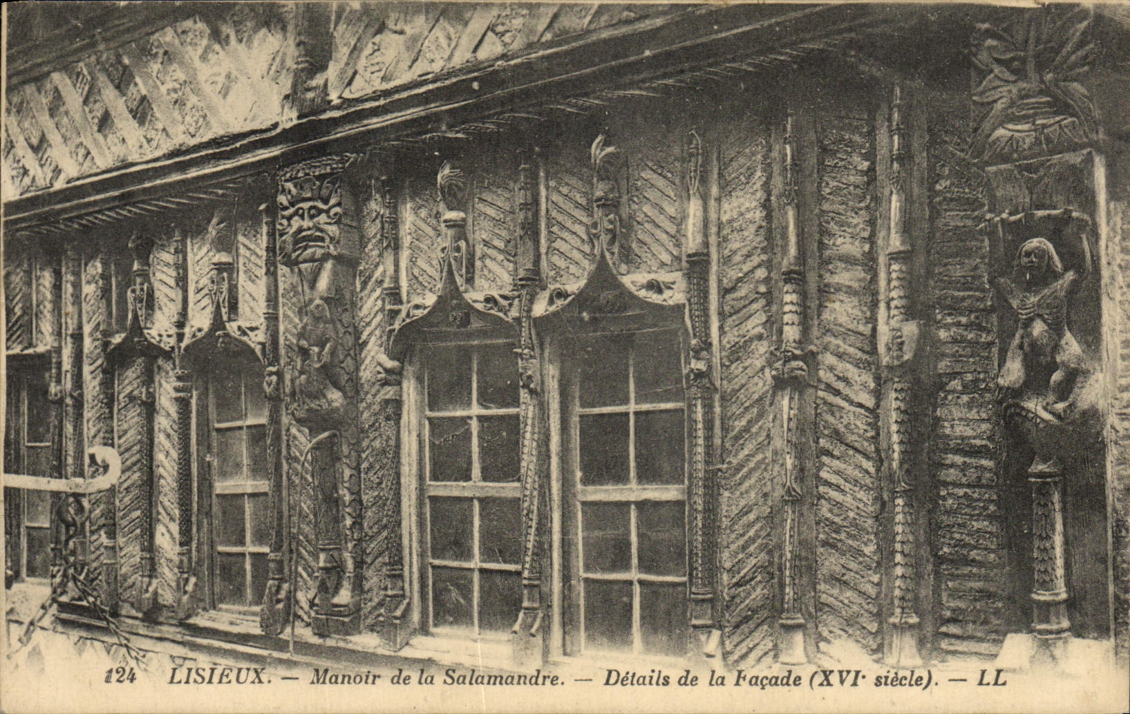 CPA Lisieux Manoir De La Salamandre Details De La Facade