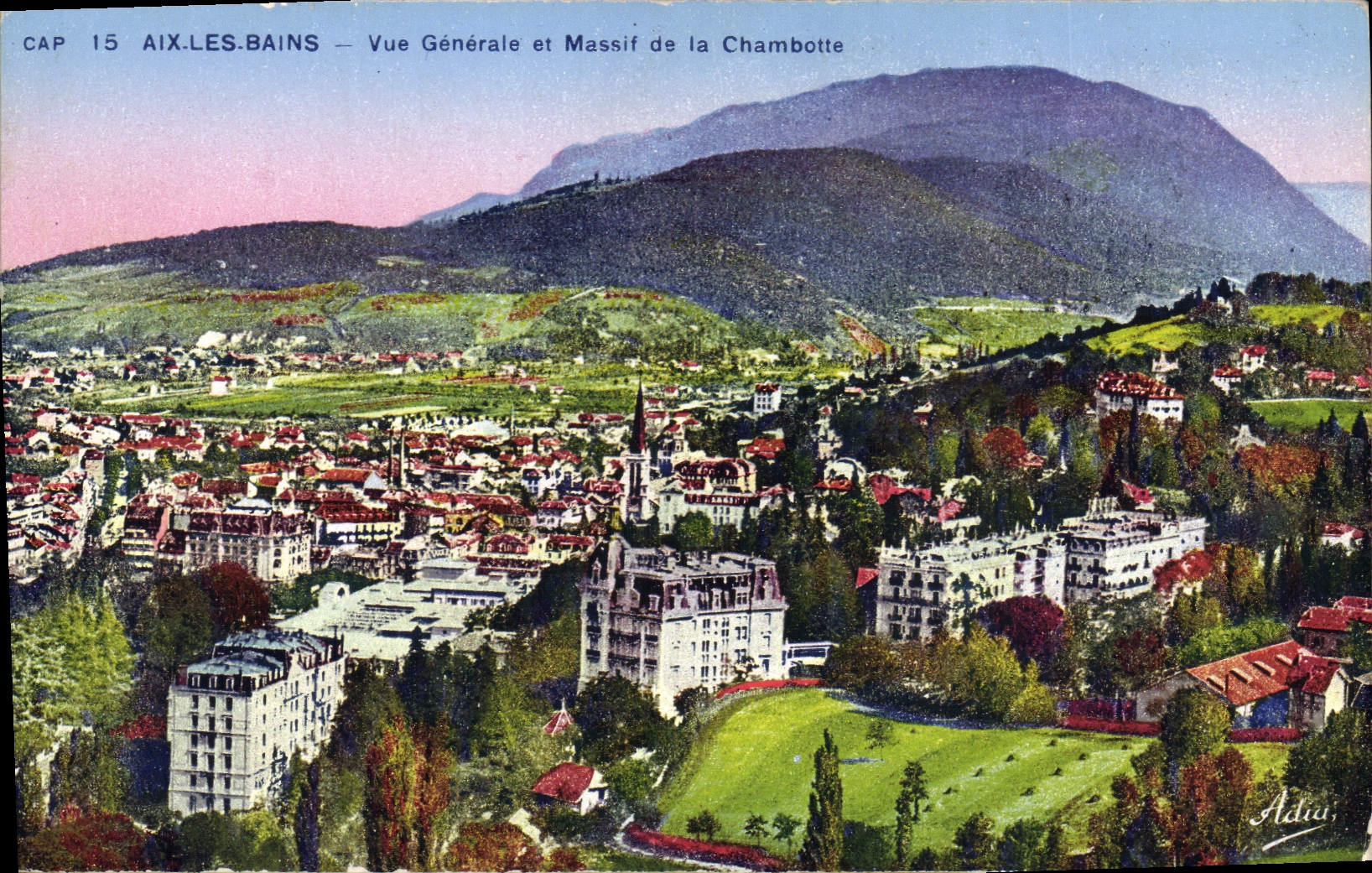 CPA Aix Les Bains Vue Generale Et Massif De La Chambotte