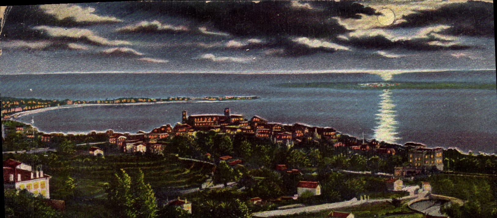 CPA Cannes Vue Prise De La Croix des Gardes Effet de nuit