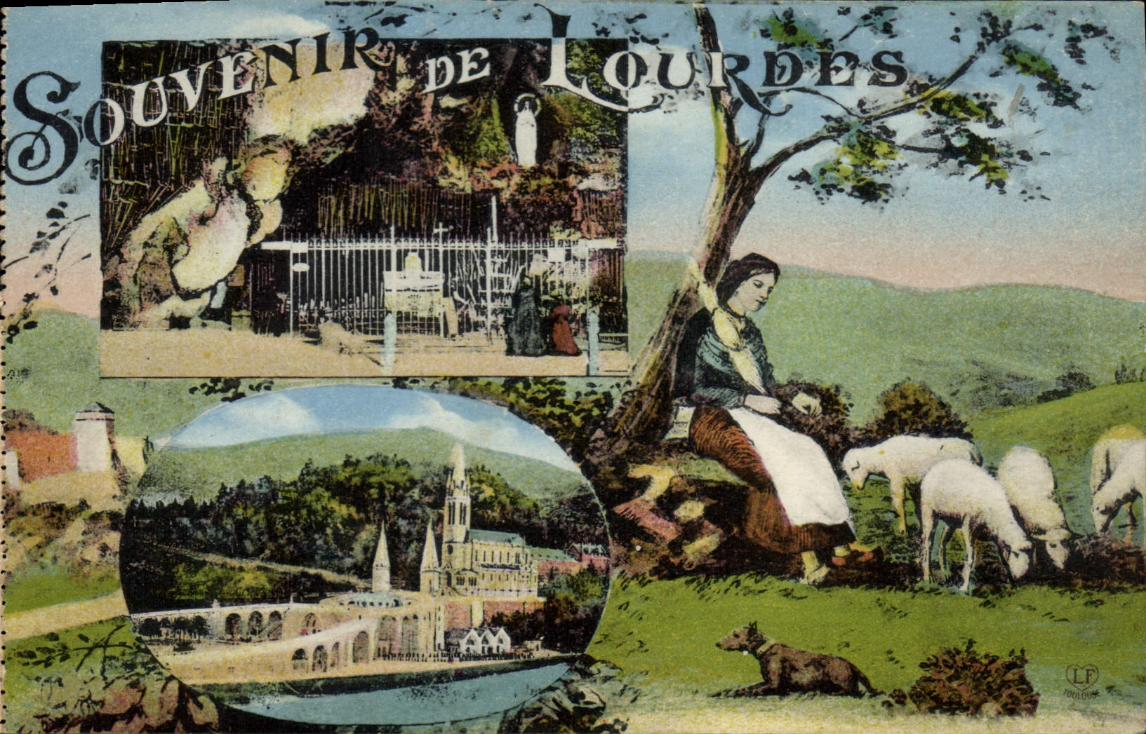 POSTAL de la VENDIMIA a recordar de los Moutons pesados de Bernadette