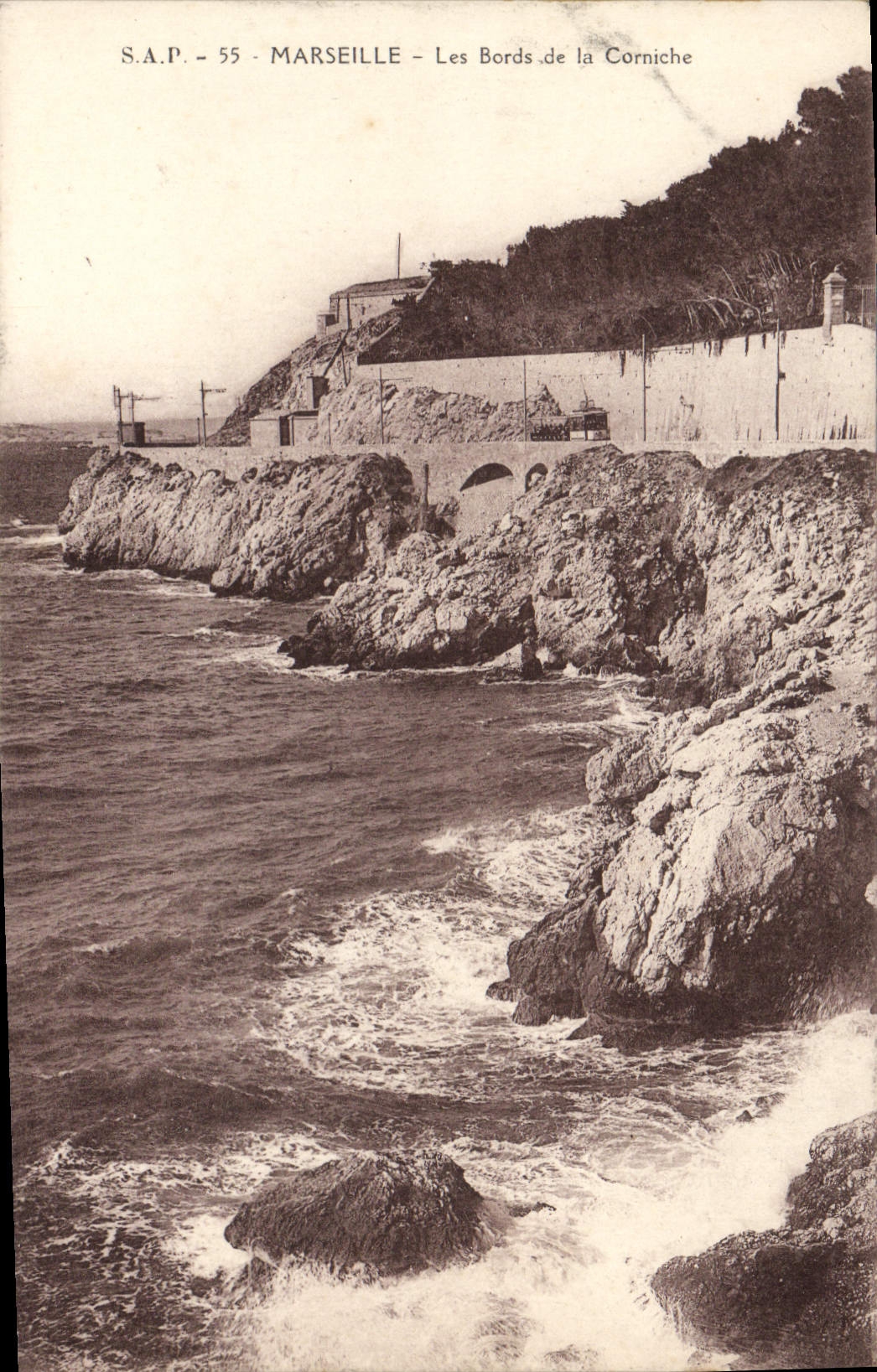 Bordes de Marsella de la POSTAL de la VENDIMIA de la cornisa