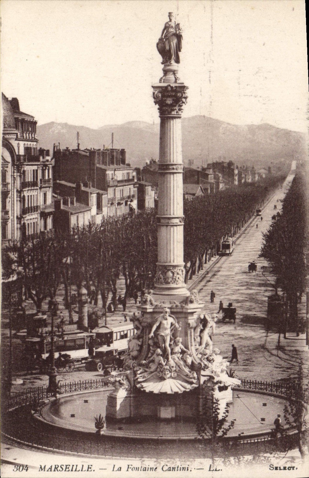 CPA Marseille La Fontaine Cantini Tramway