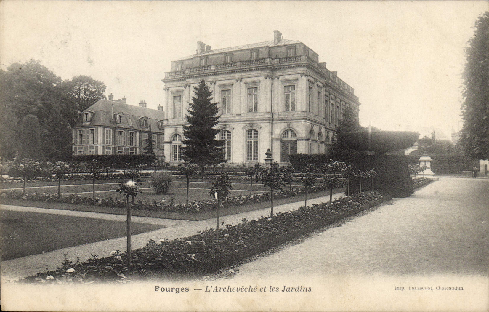 POSTAL Bourges de la VENDIMIA el palacio y jardines del arzobispo