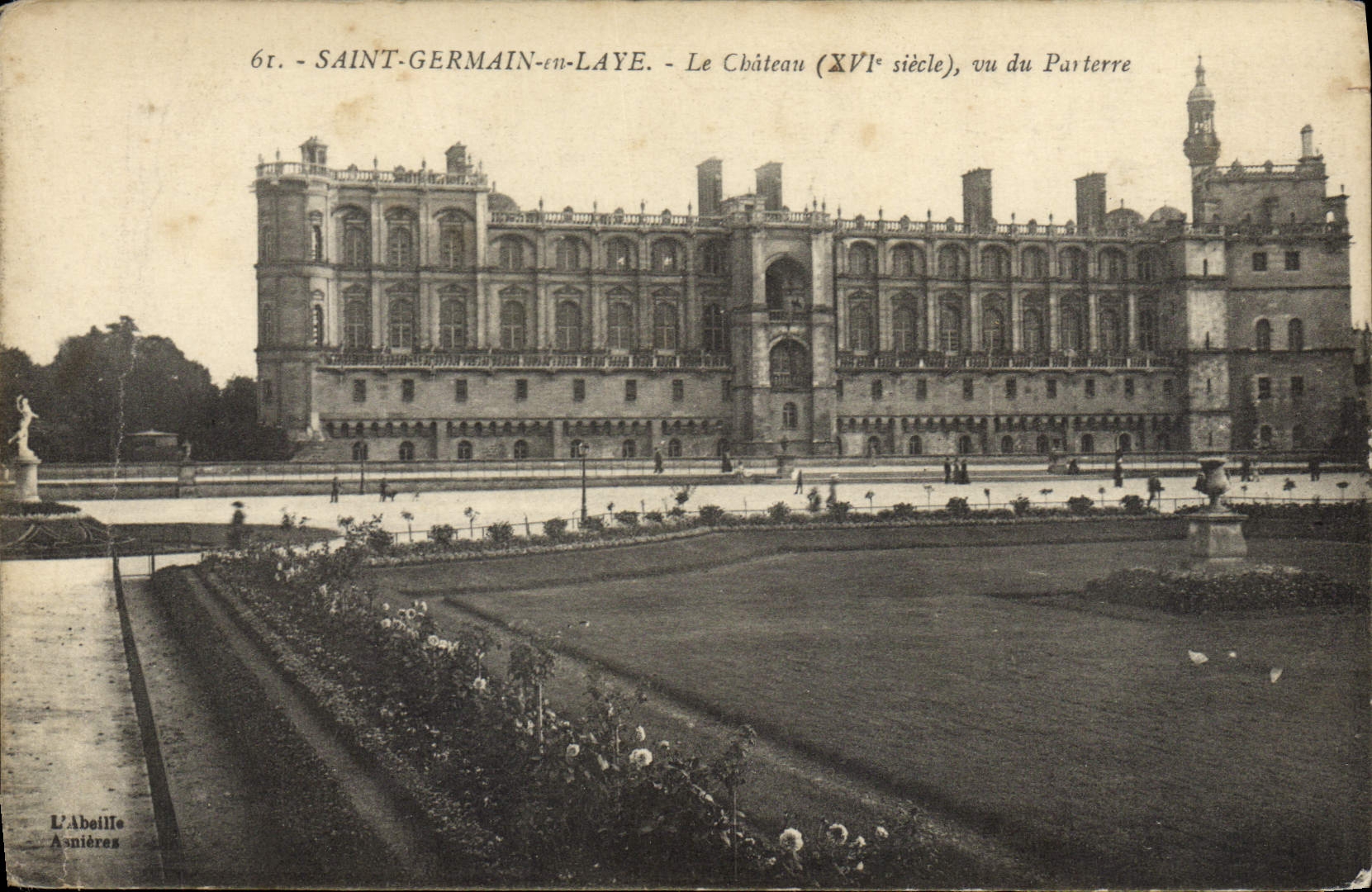 VINTAGE POSTCARD Saint Germain in Bush hammer the Castle Seen Of the Floor
