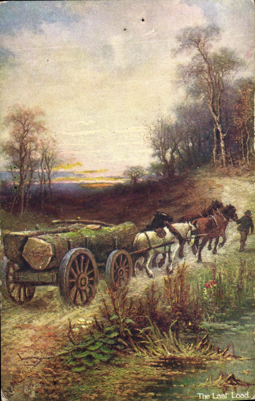 CPA The last load Chevaux