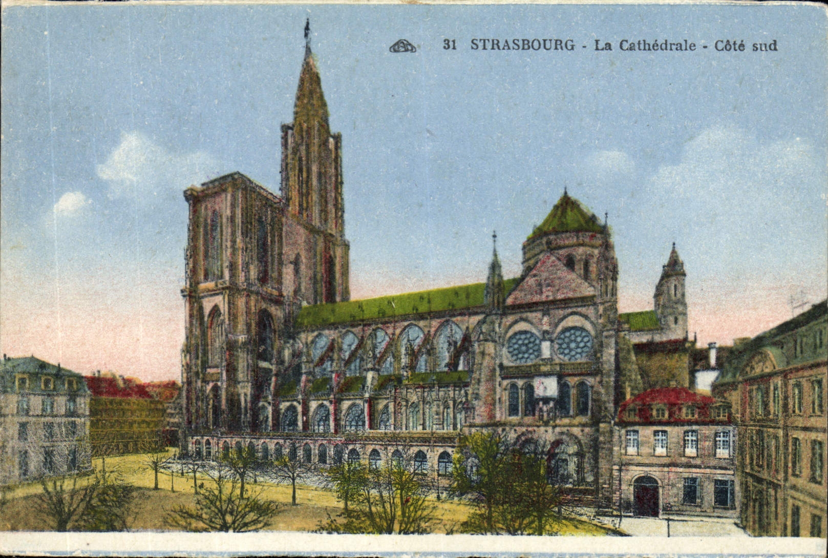 POSTAL Estrasburgo de la VENDIMIA la pieza meridional de la catedral
