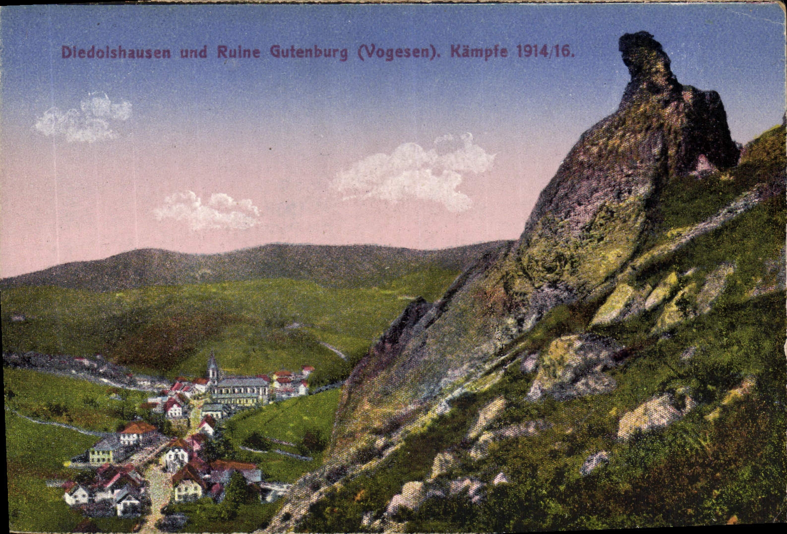 VINTAGE POSTCARD Diedolshausen Und Ruins Gutenburg Kampfe