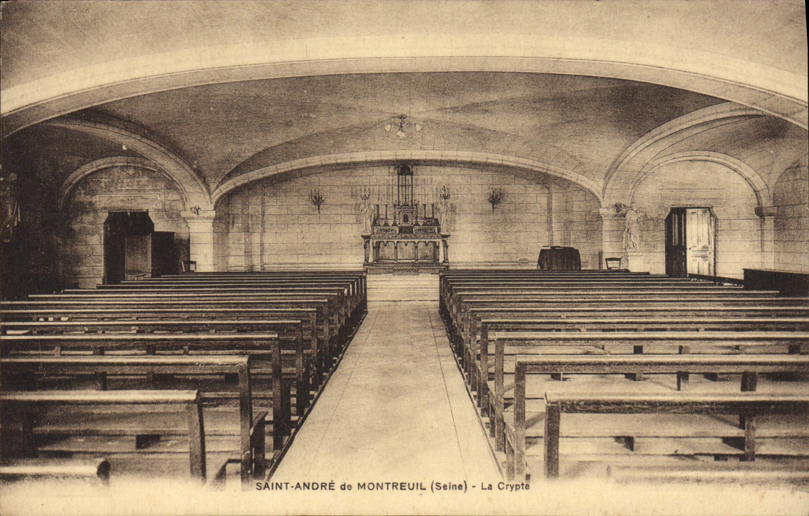 POSTAL Holy Andre De Montreuil de la VENDIMIA la cripta