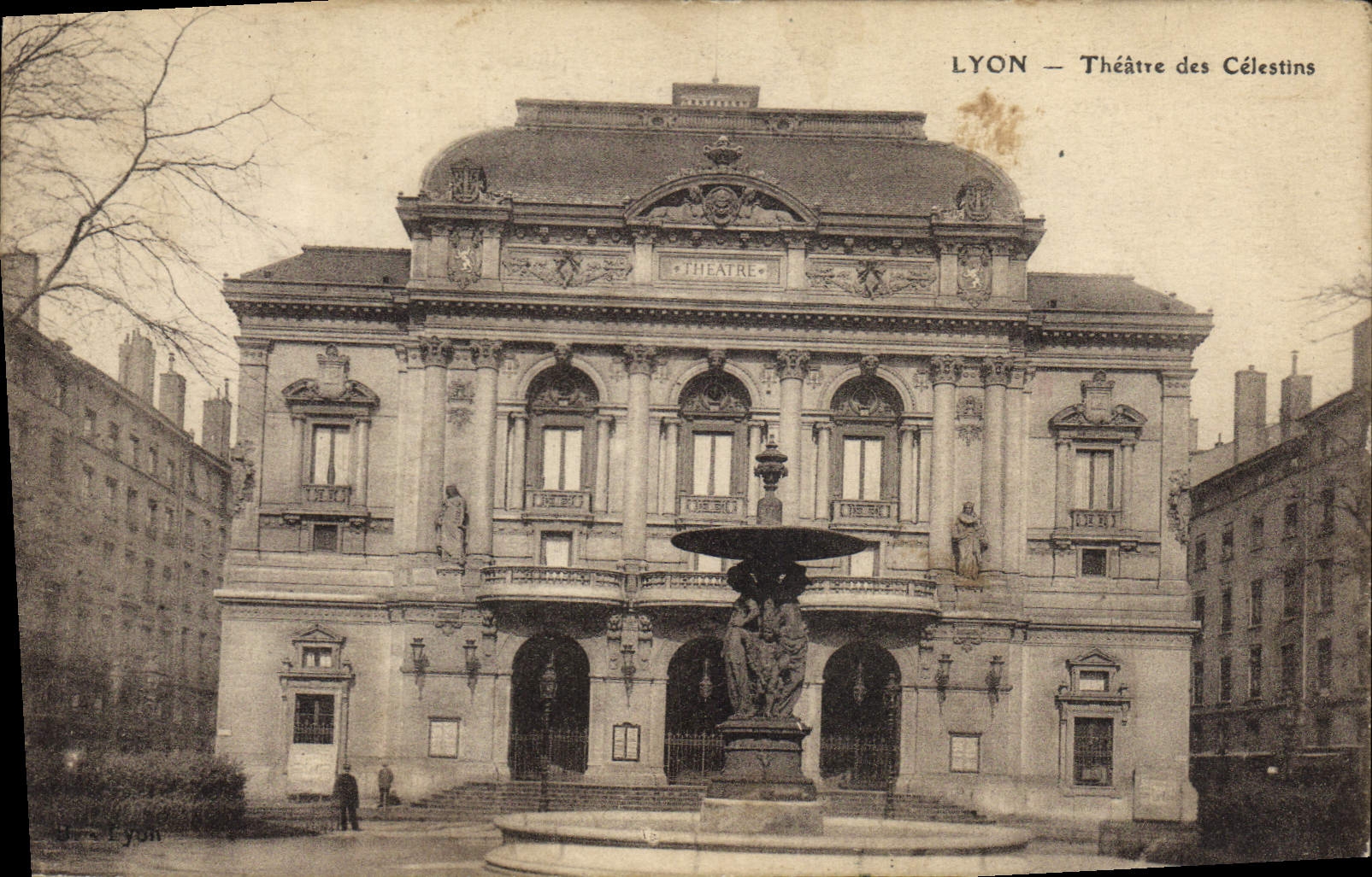 VINTAGE POSTCARD Lyon Theater Of Celestins