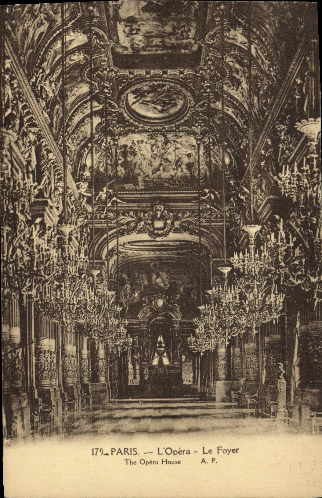 VINTAGE POSTCARD Paris the Opera the Hearth