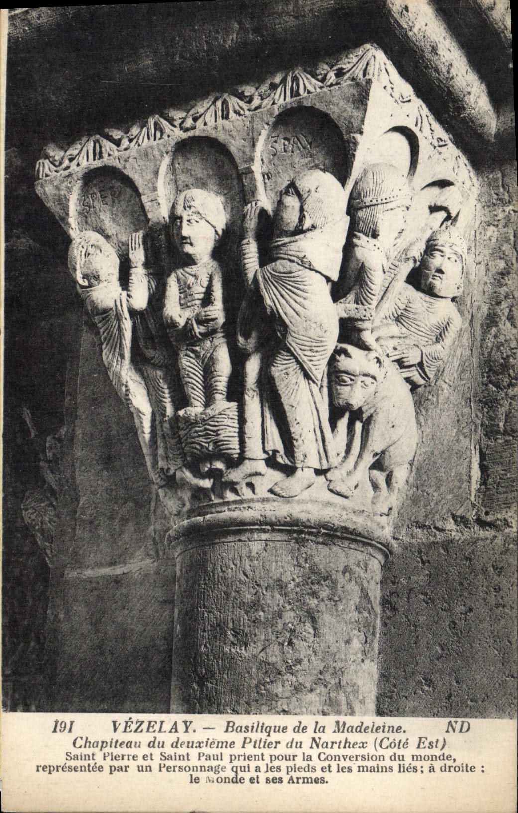 CPA Vezelay Basilique De La Madeieine Chapiteau du deuxieme pilier du narthex