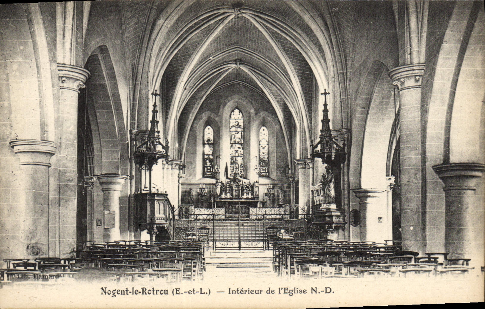 CPA Nogent Le Rotrou Interieur De I'Eglise ND