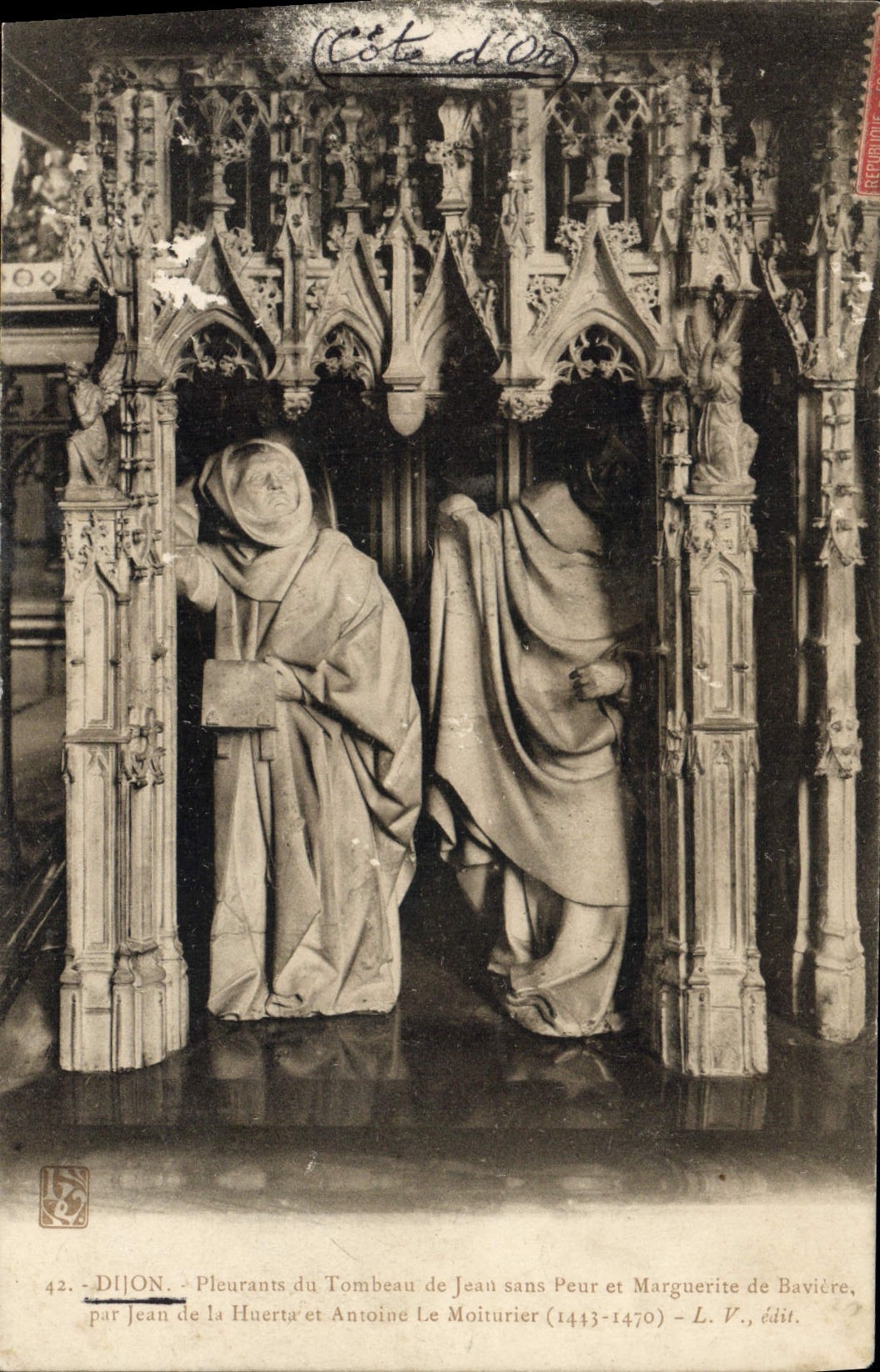 VINTAGE POSTCARD Dijon Crying Of the Tomb Of Jean Without Fear and Marguerite of Bavaria