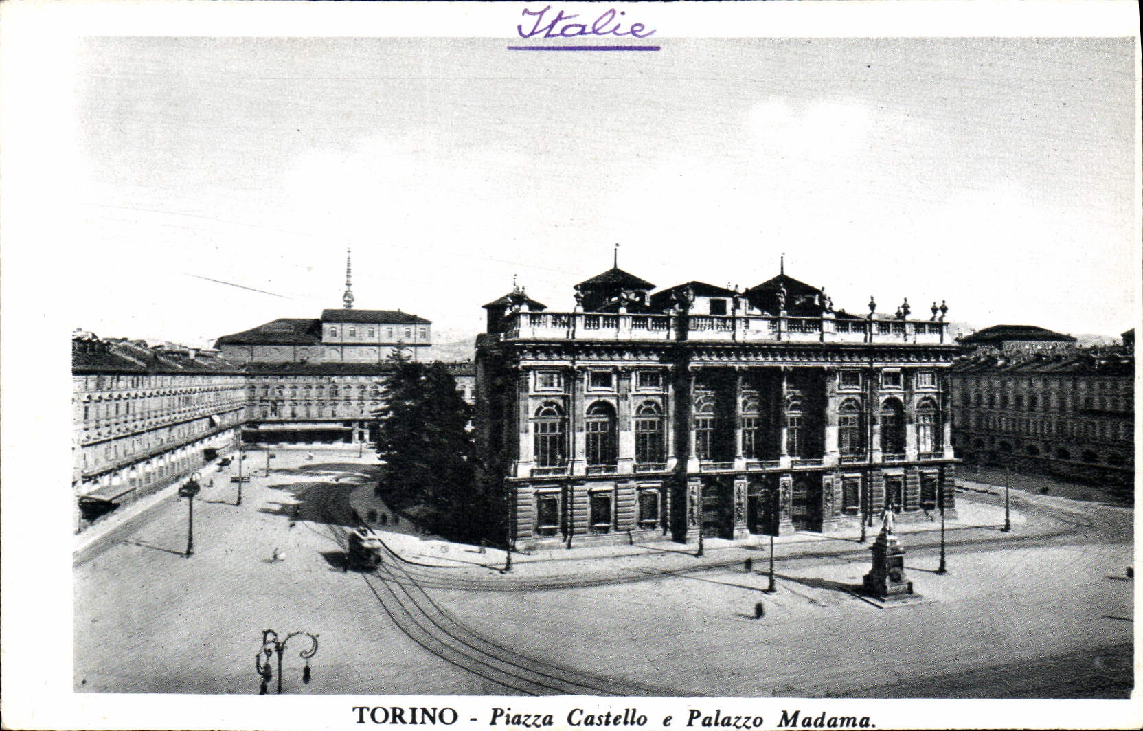 VINTAGE POSTCARD Torino Piazza Castello E Palazzo Madama