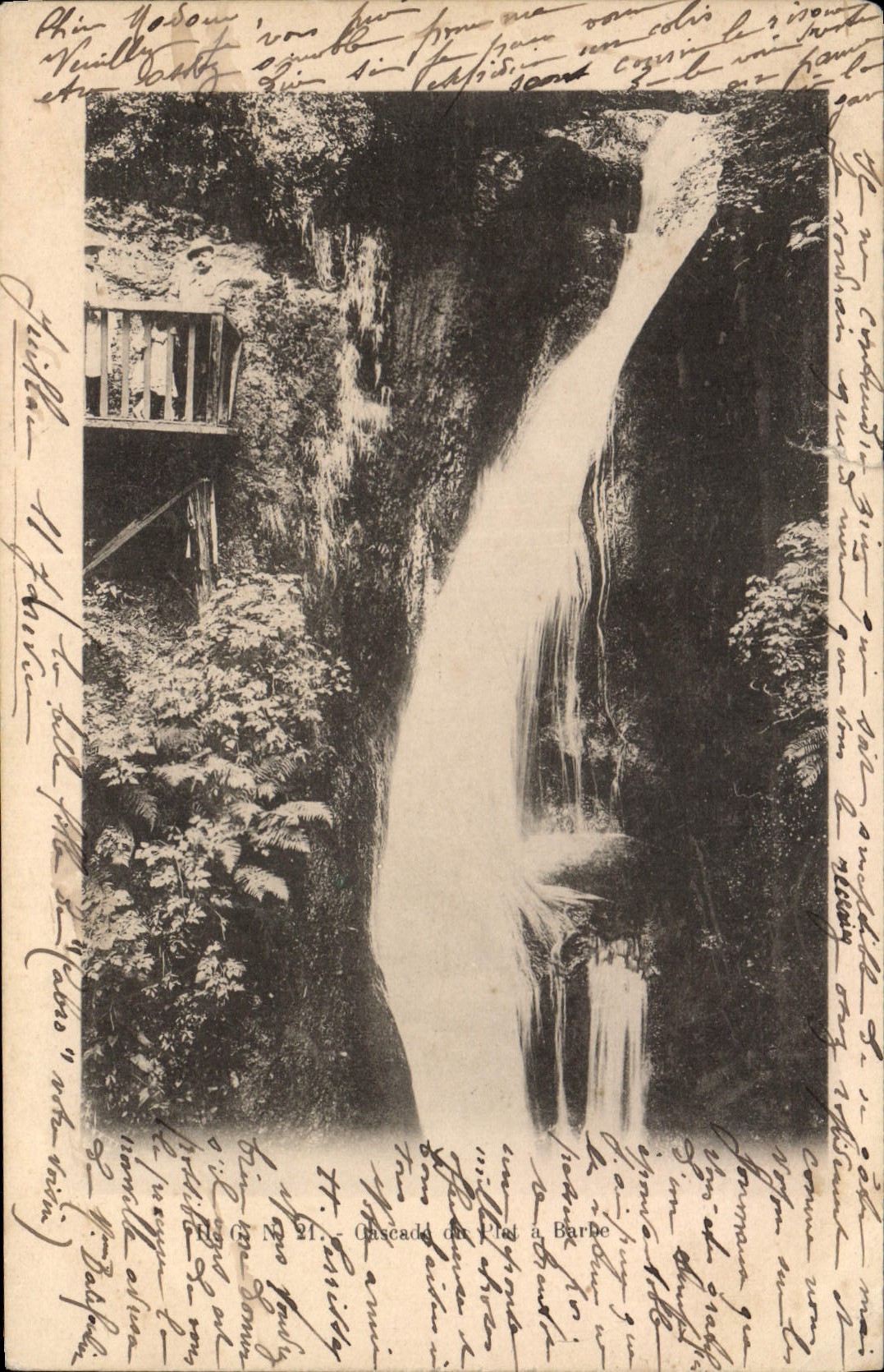 VINTAGE POSTCARD Cascade of the shaving mug