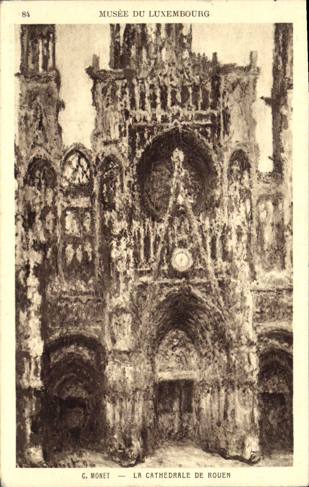VINTAGE POSTCARD the Cathedral Of Rouen Museum of Luxembourg