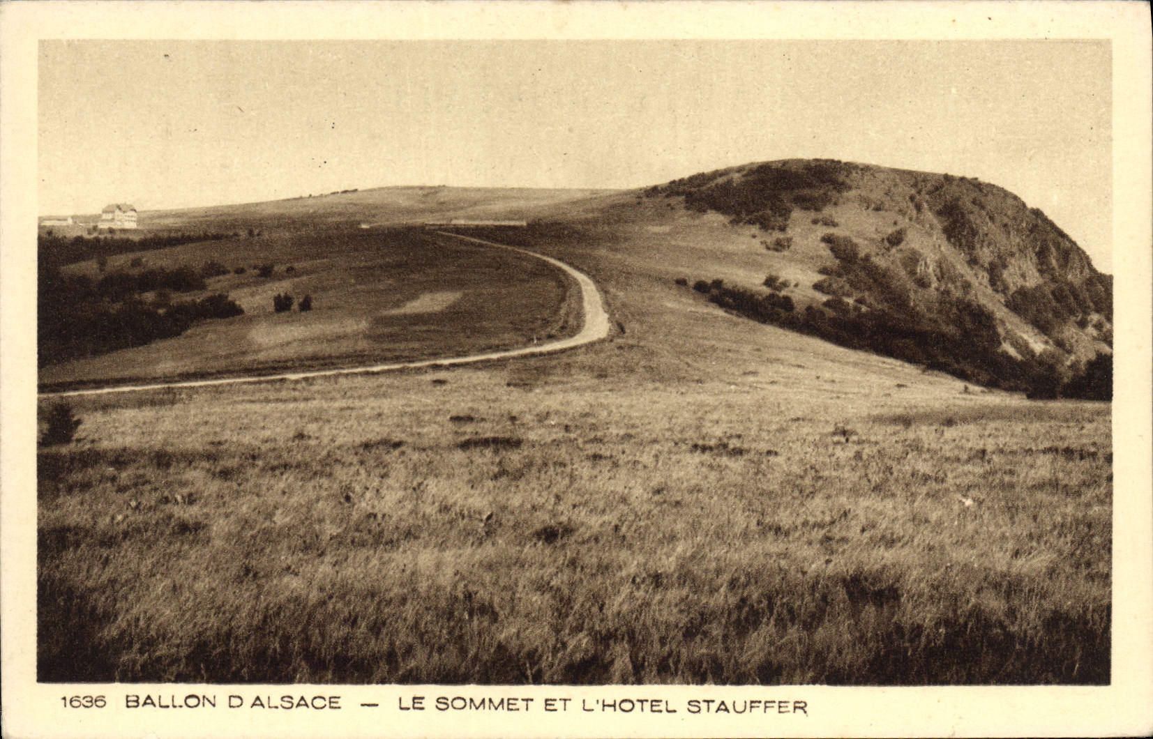 Globo de la POSTAL de la VENDIMIA de Alsacia la cumbre y el hotel de Stauffer