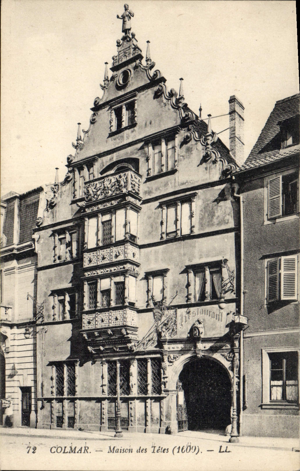 VINTAGE POSTCARD Colmar House Of the Heads