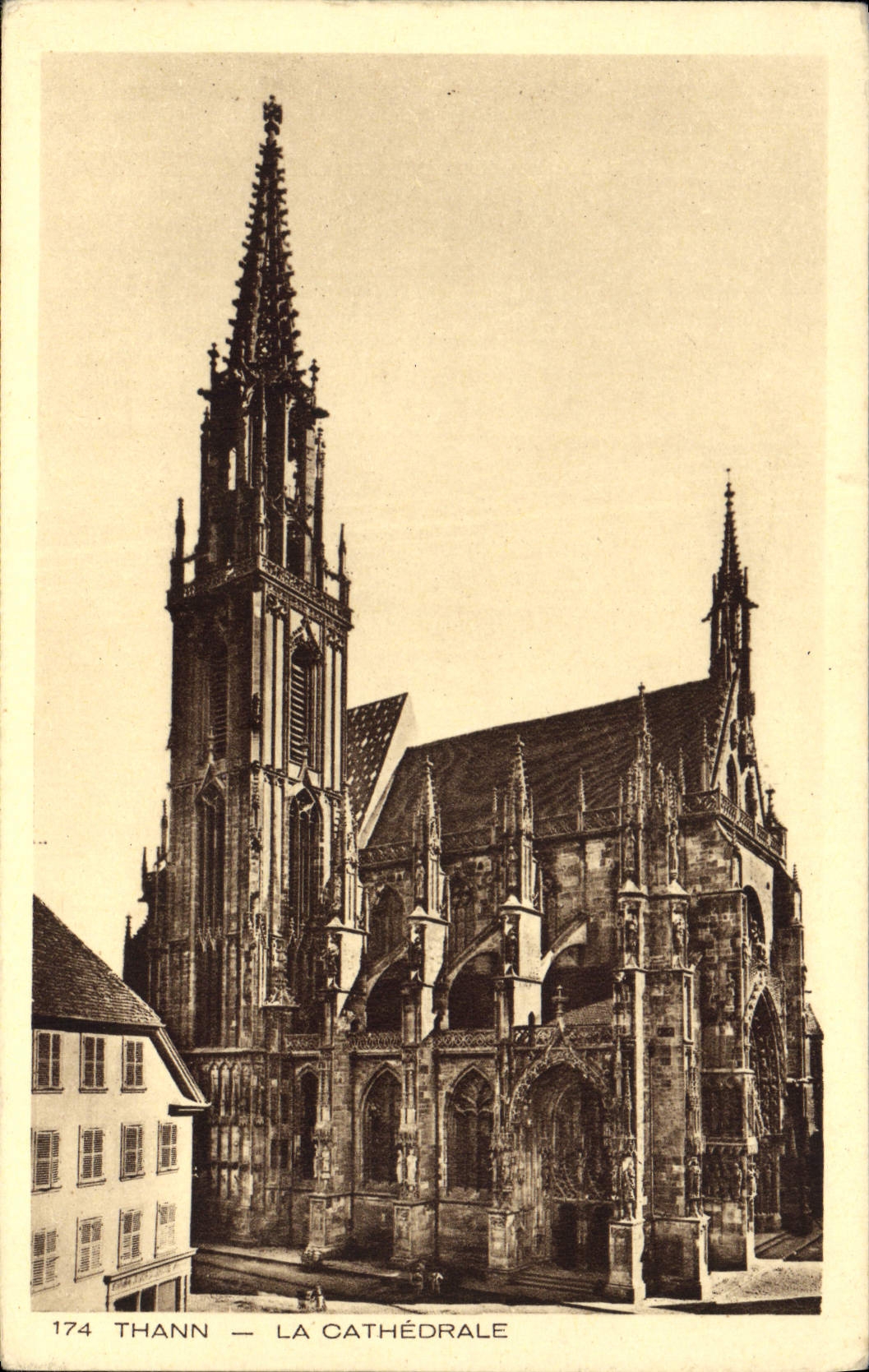 VINTAGE POSTCARD Thann the Cathedral